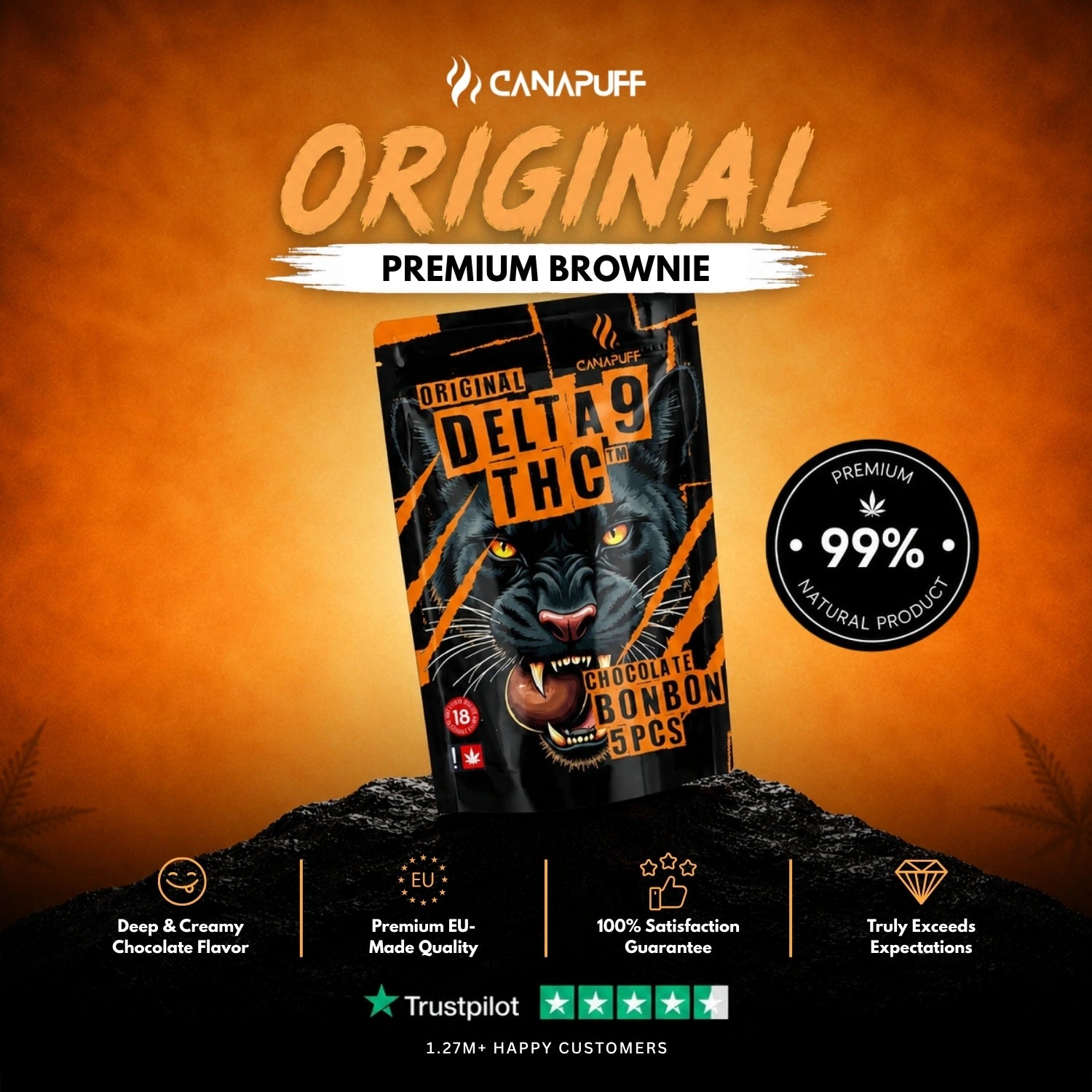 Bombom de chocolate com THC Delta-9