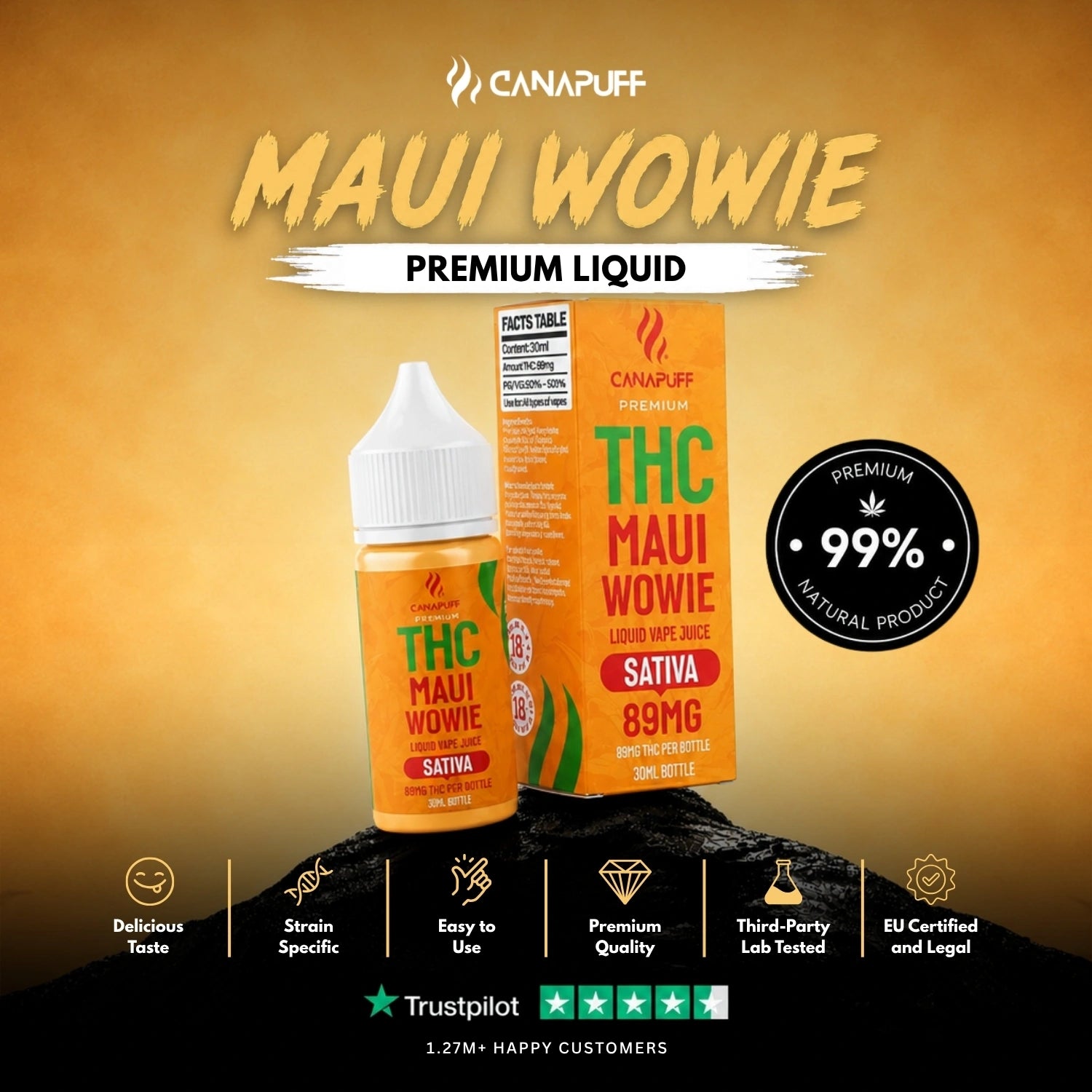Delta 9 Liquid Maui Wowie 89mg 30ml