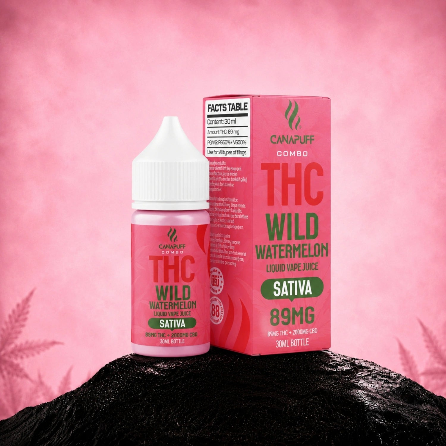 THC liquid 89 mg 2000 mg CBD Wild Watermelon 30 ml
