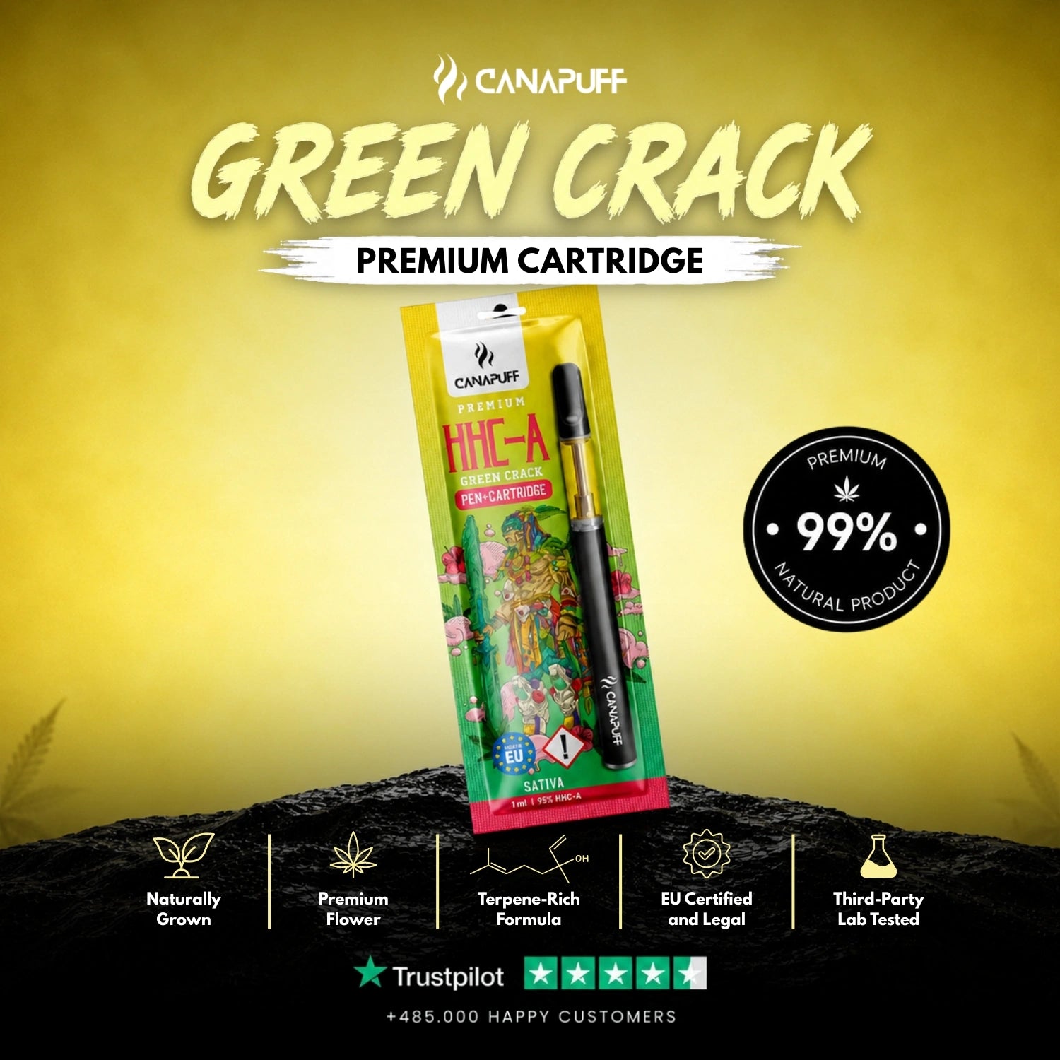 HHC-A Pen+Cartucho Green Crack 95%