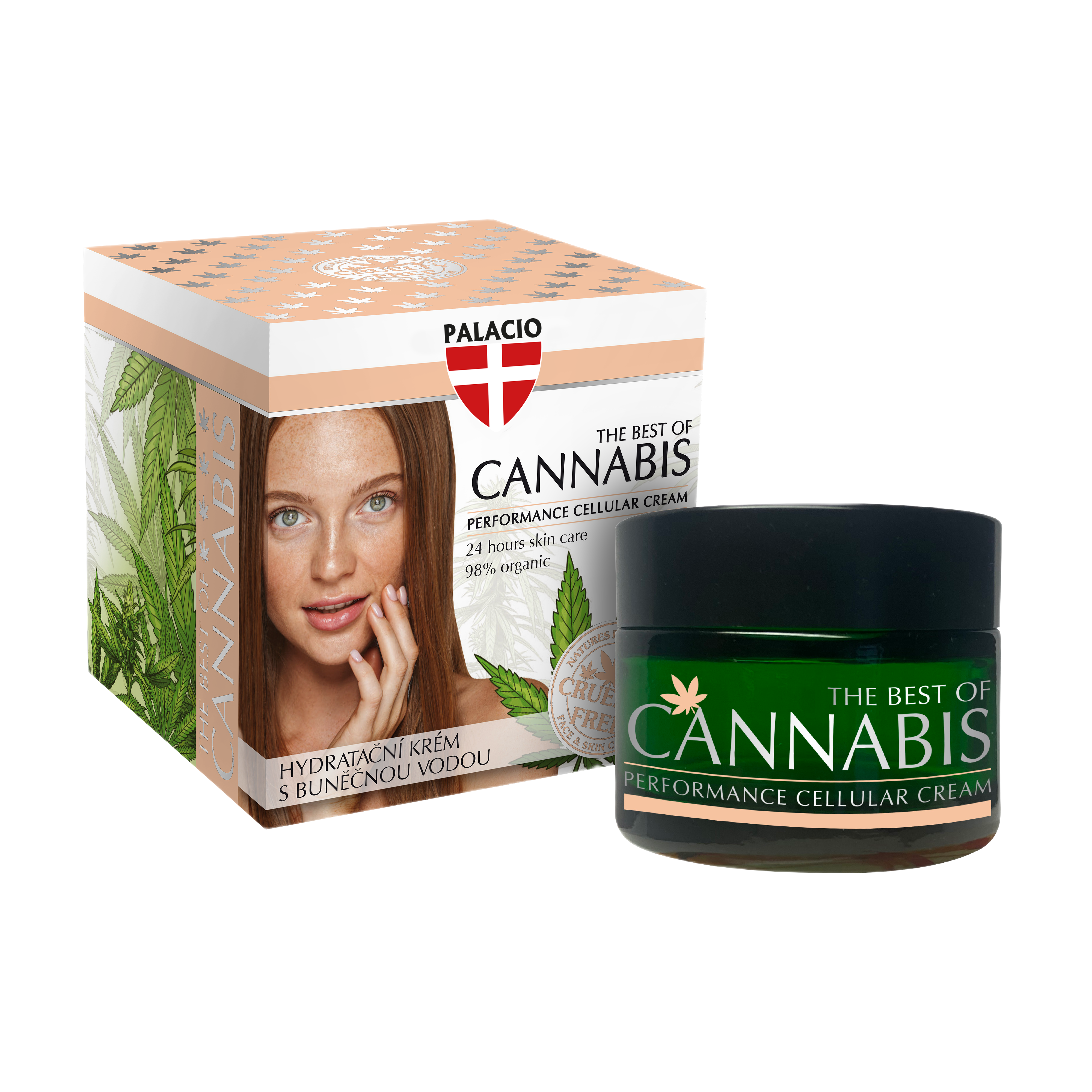 Hemp moisturizing cream with cellular water, 50ml - Palacio