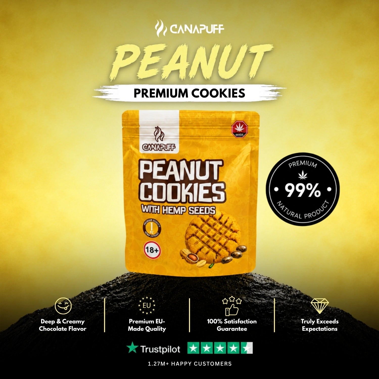 Peanut Cookies com sementes de cânhamo