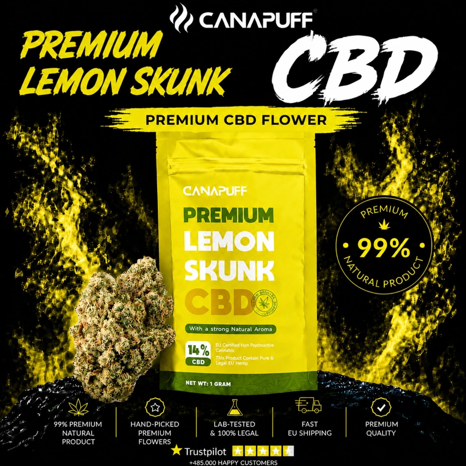 CBD Flores Lemon Skunk 14%
