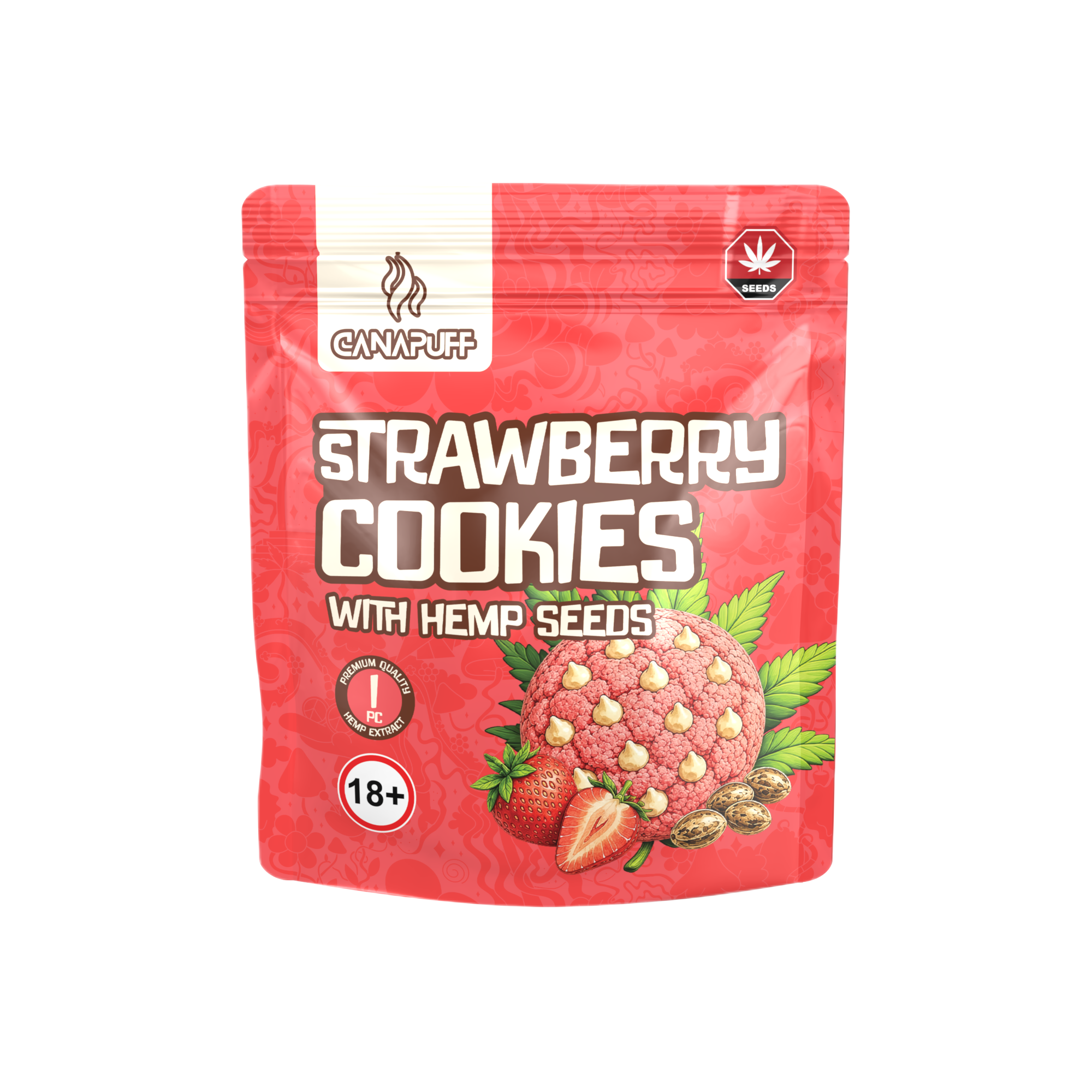 Strawberry Cookies with hemp seeds