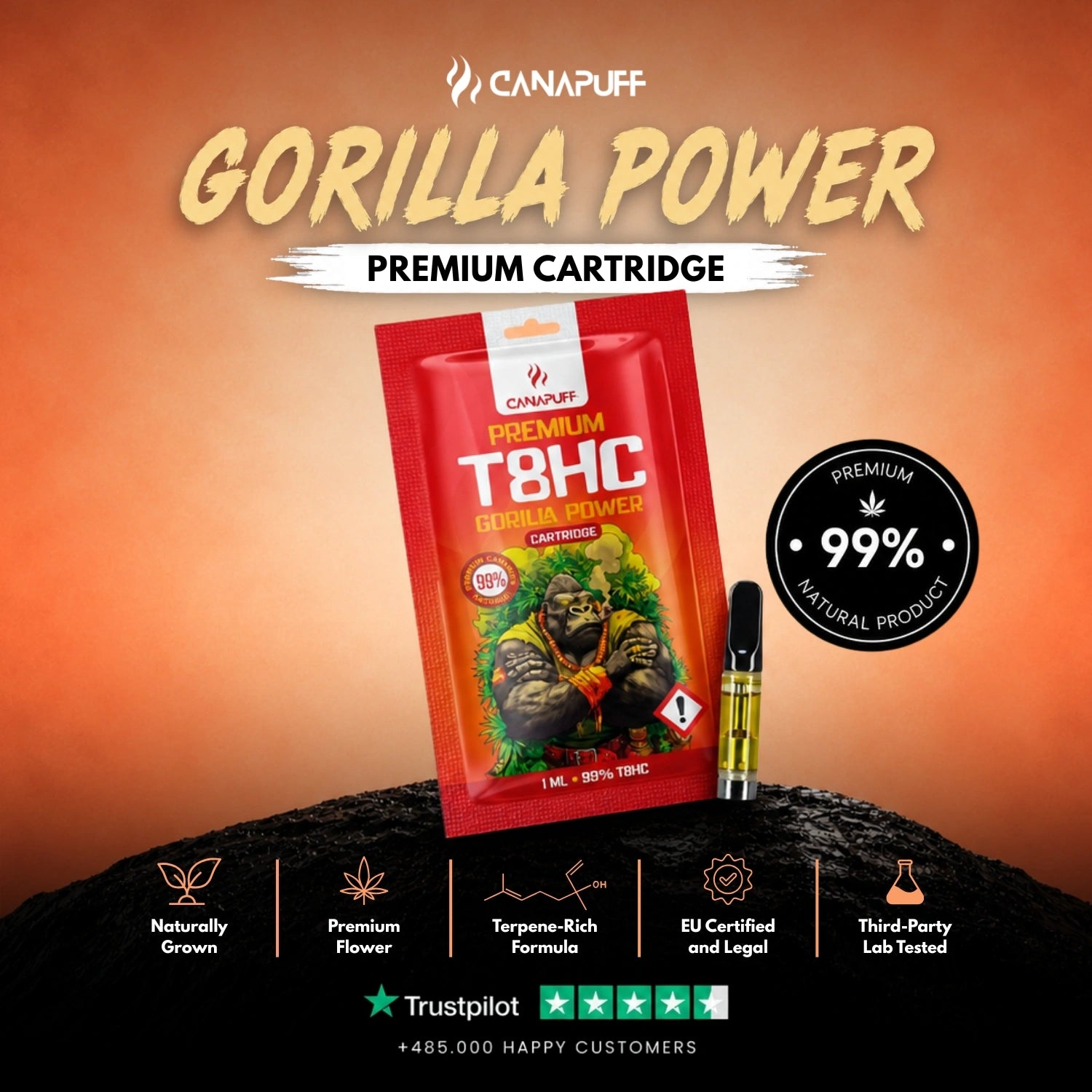 Cartucho T8HC Gorilla Power 99%