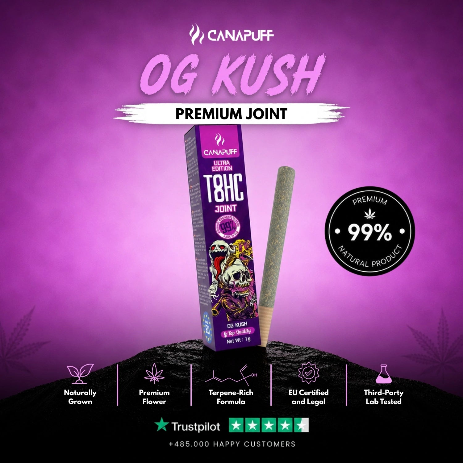 T8HC Charuto OG Kush Ultra Edition 99% 1g
