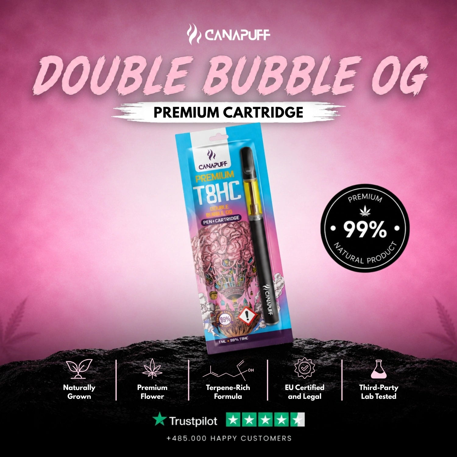 T8HC Pen + Cartucho Double Bubble 99%