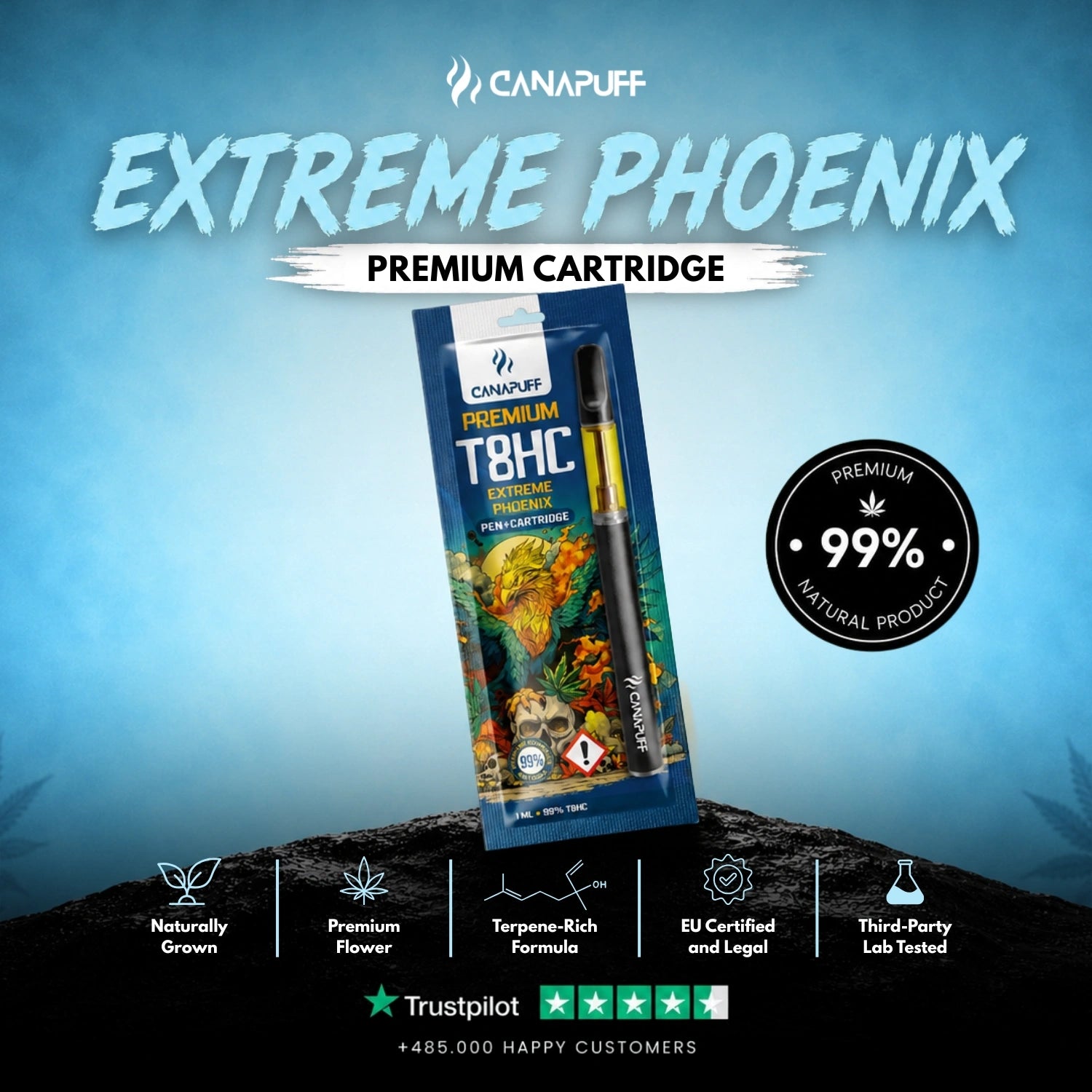 T8HC Pen + Cartucho Extreme Phoenix 99%