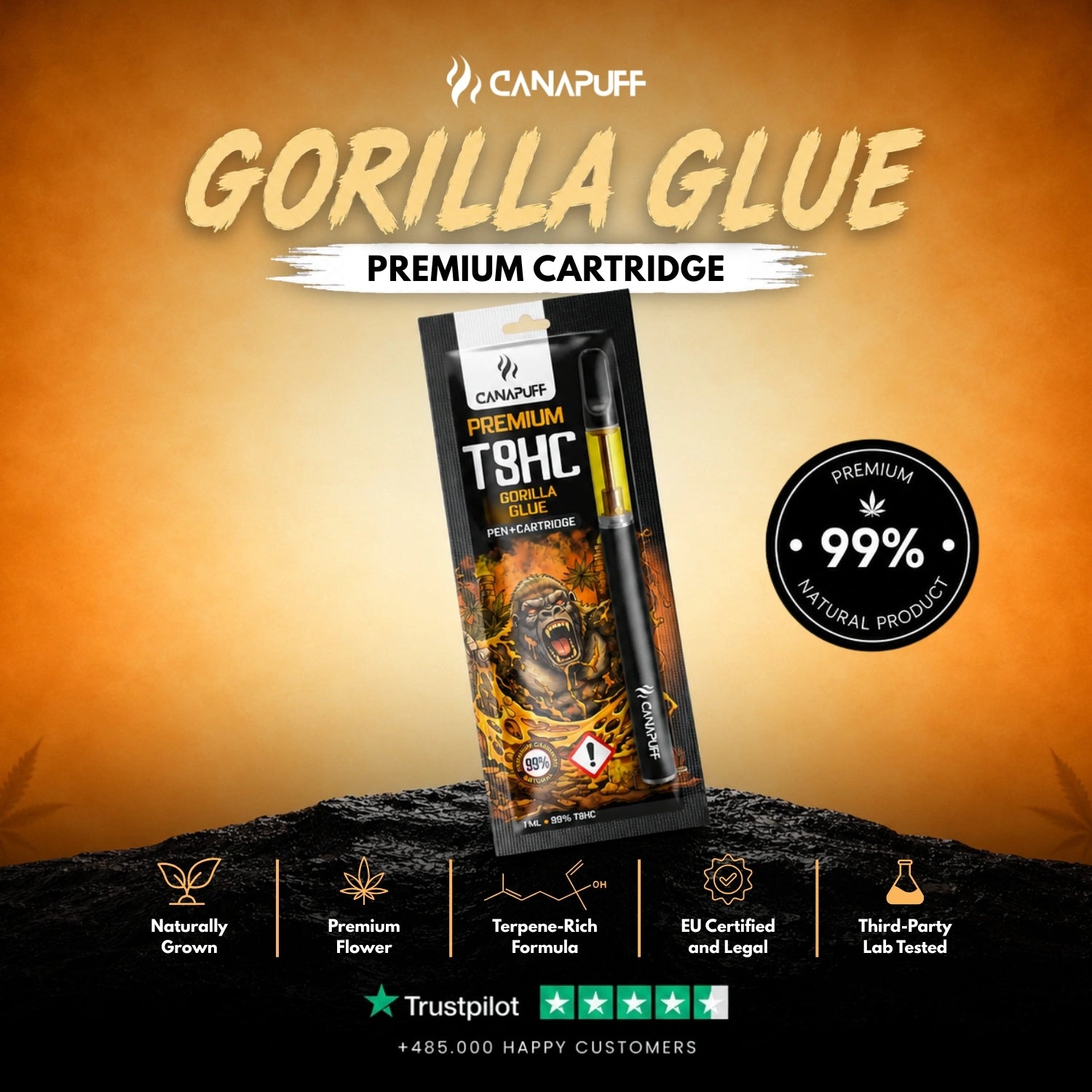 Caneta + Cartucho T8HC Gorilla Glue 99%