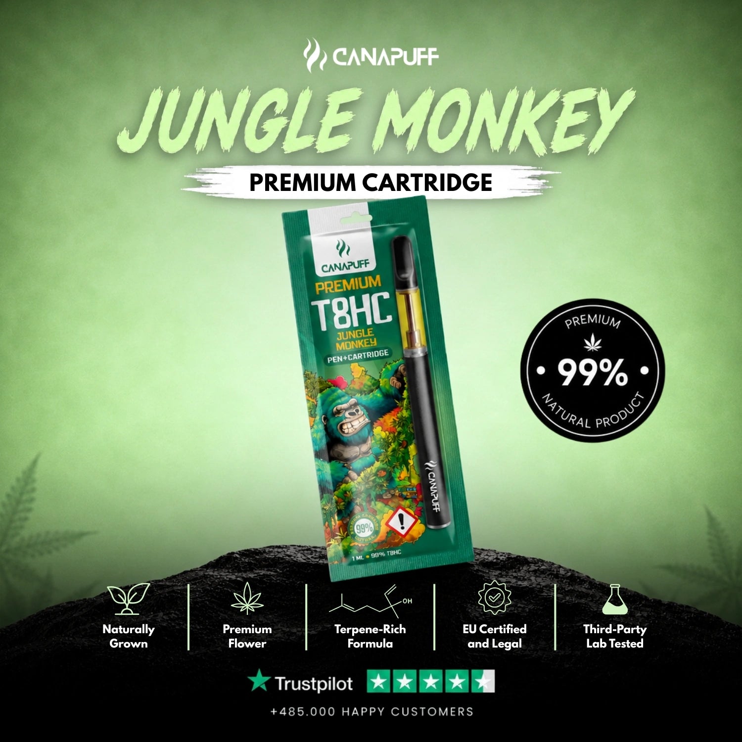 Caneta + Cartucho T8HC Jungle Monkey 99%