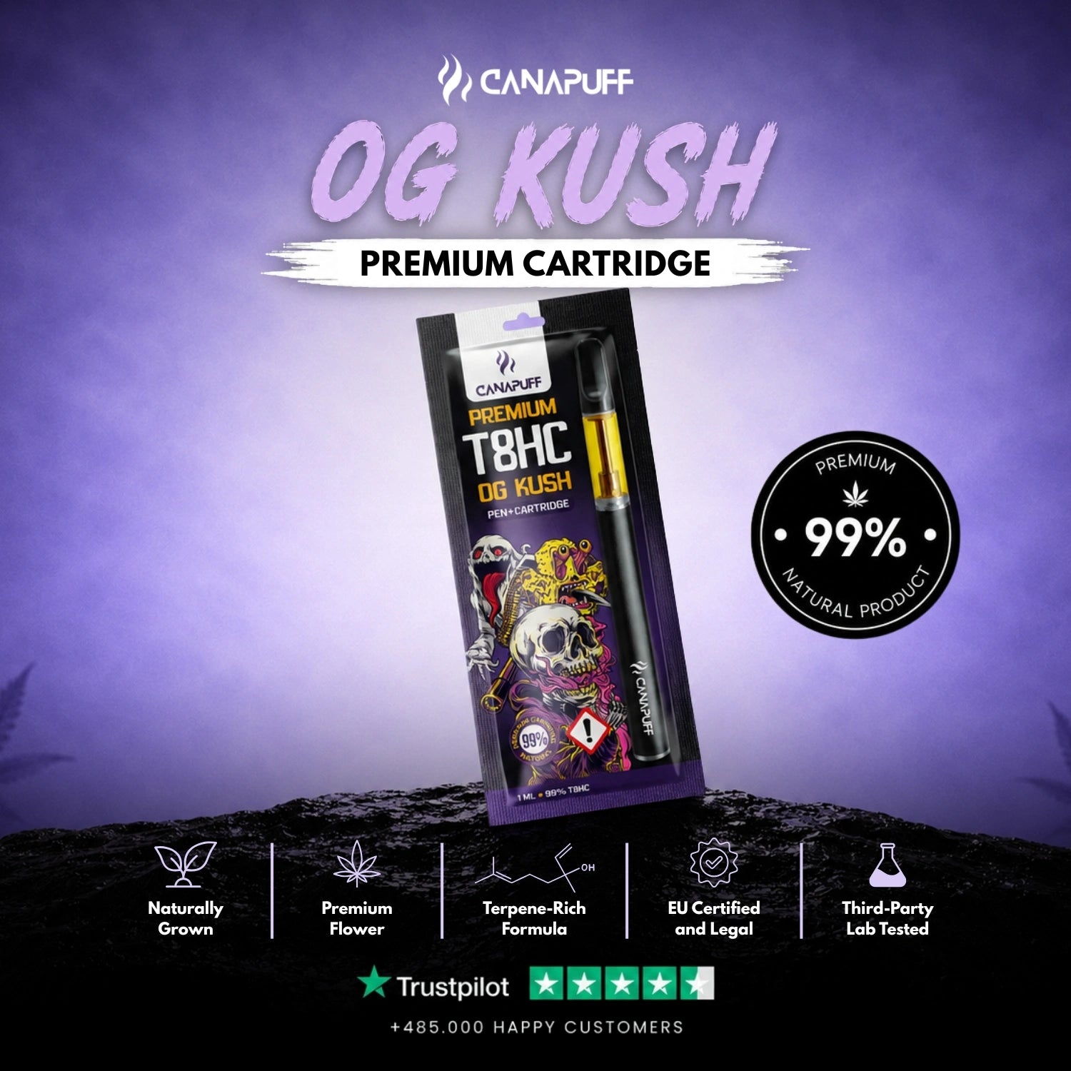 Caneta + Cartucho T8HC OG Kush 99%