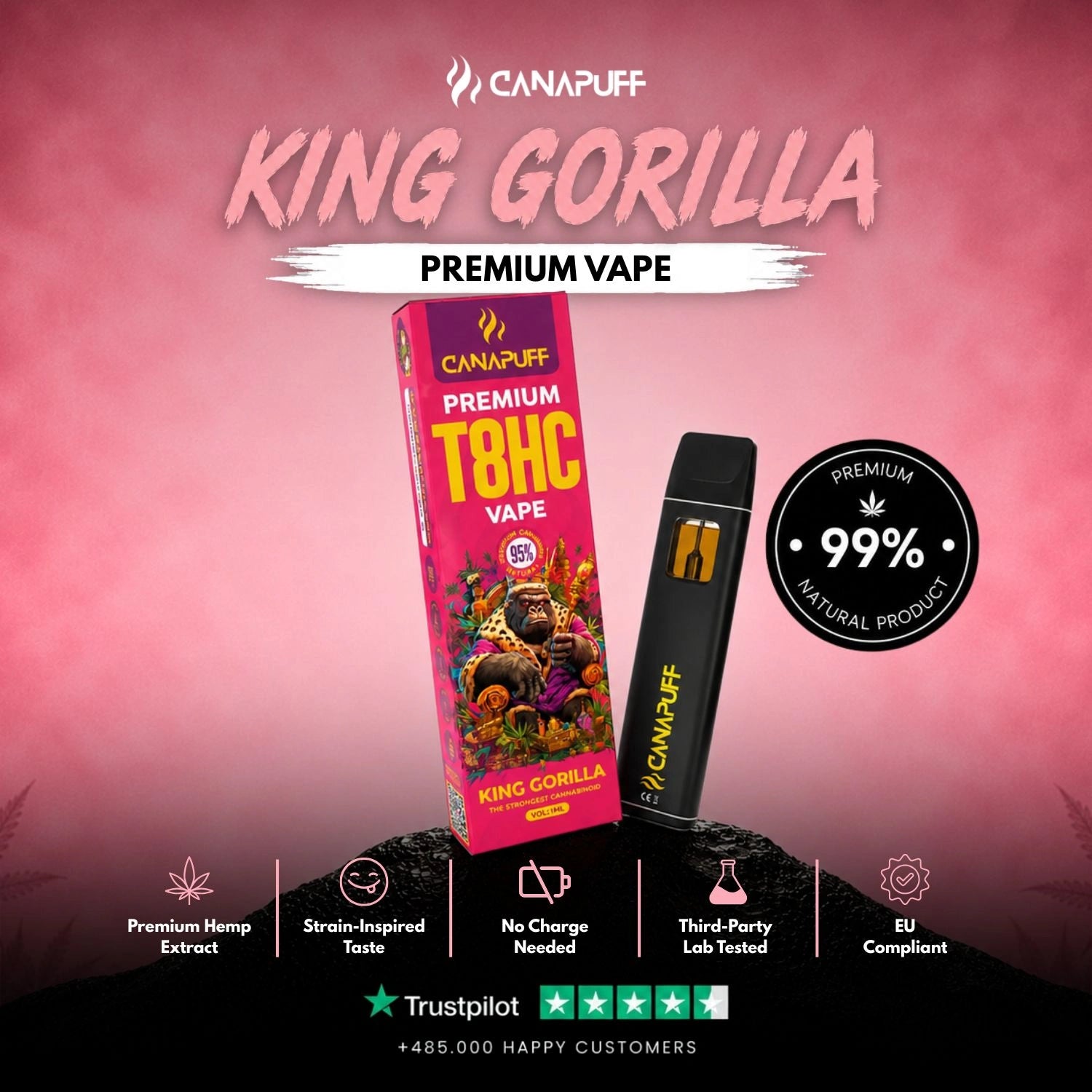 T8HC Vape King Gorilla 95% 1 ml
