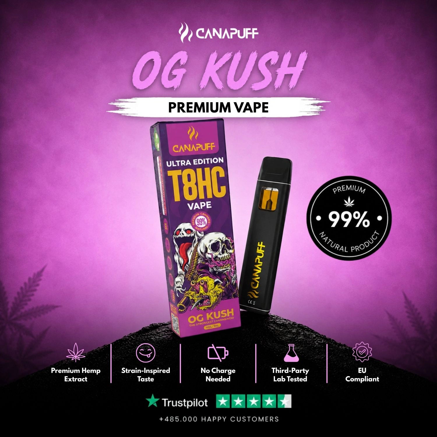 Vape T8HC OG Kush Ultra Edition 99% 1ml