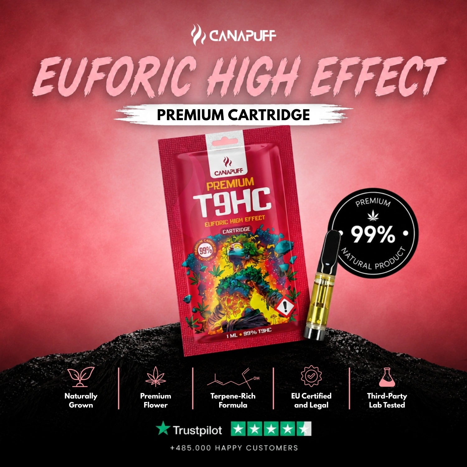 Cartucho T9HC Euforic 99%