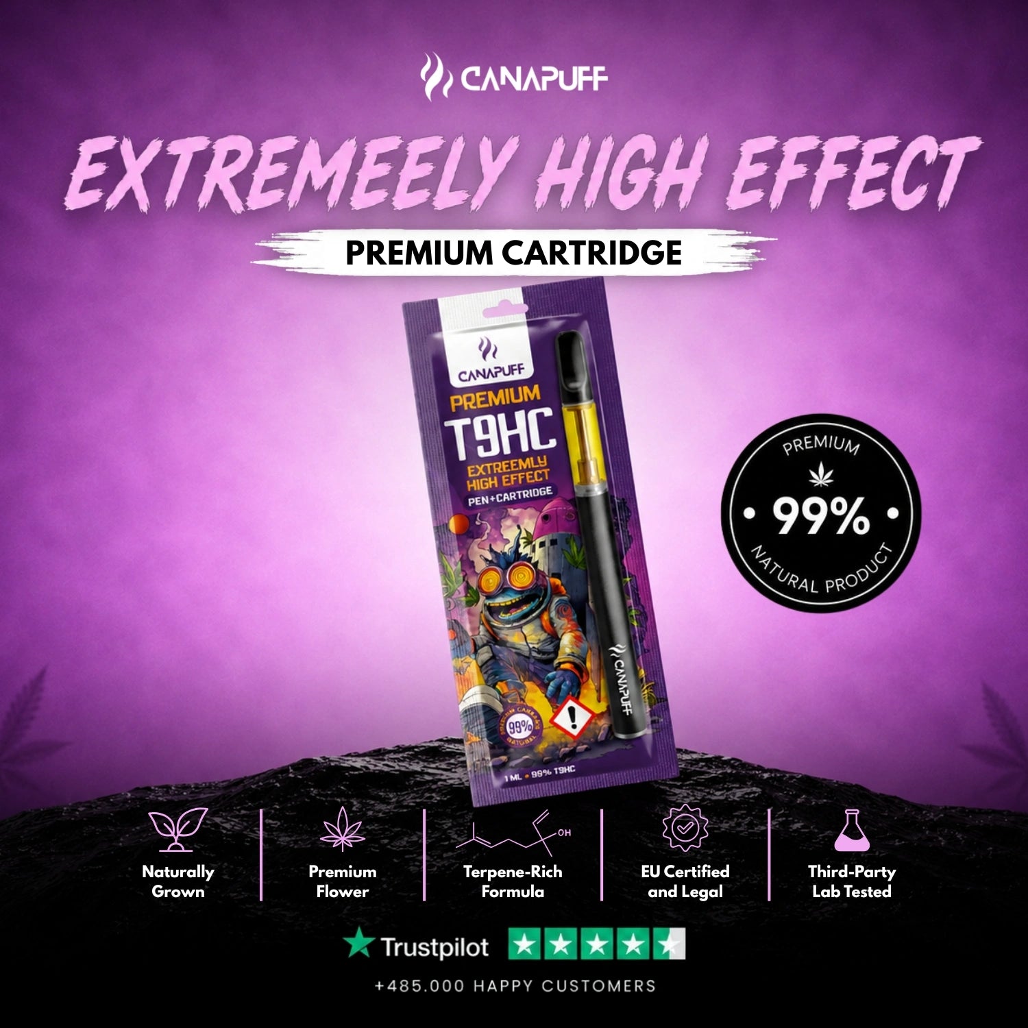 T9HC Pen + Cartucho Extreemly 99%