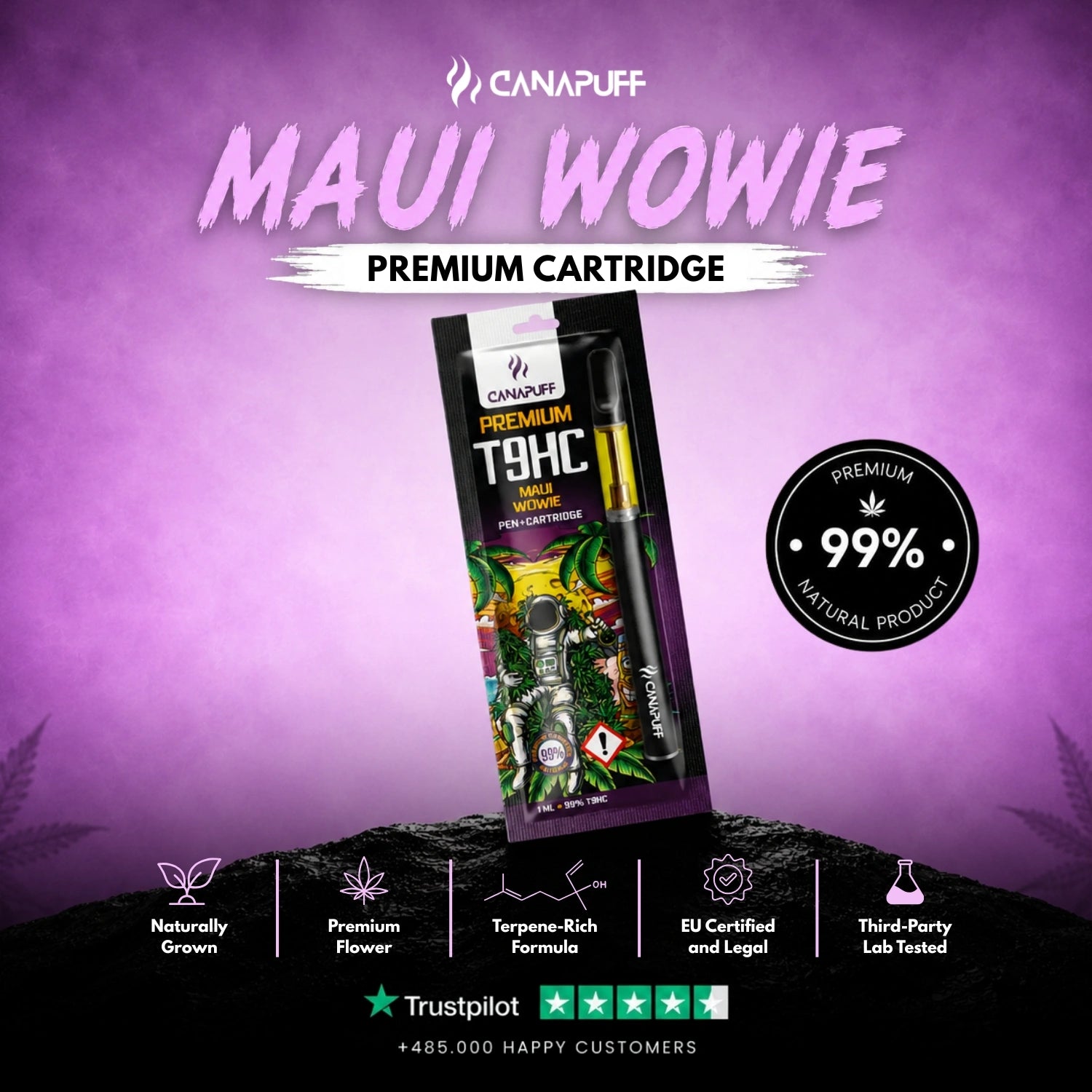 Canapuff Pen + Cartucho T9HC Maui Wowie 99%
