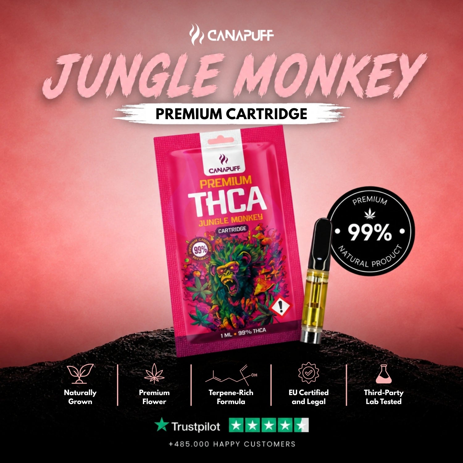 Cartucho THCA Jungle Monkey 99%