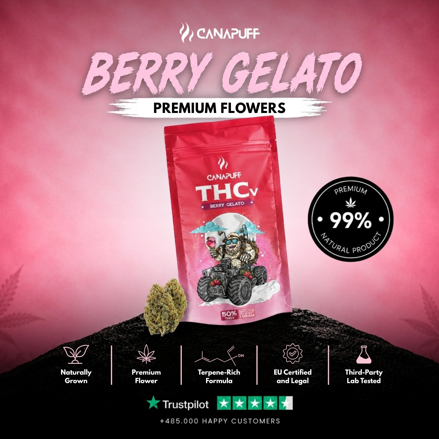 THCv Flores Berry Gelato 50%