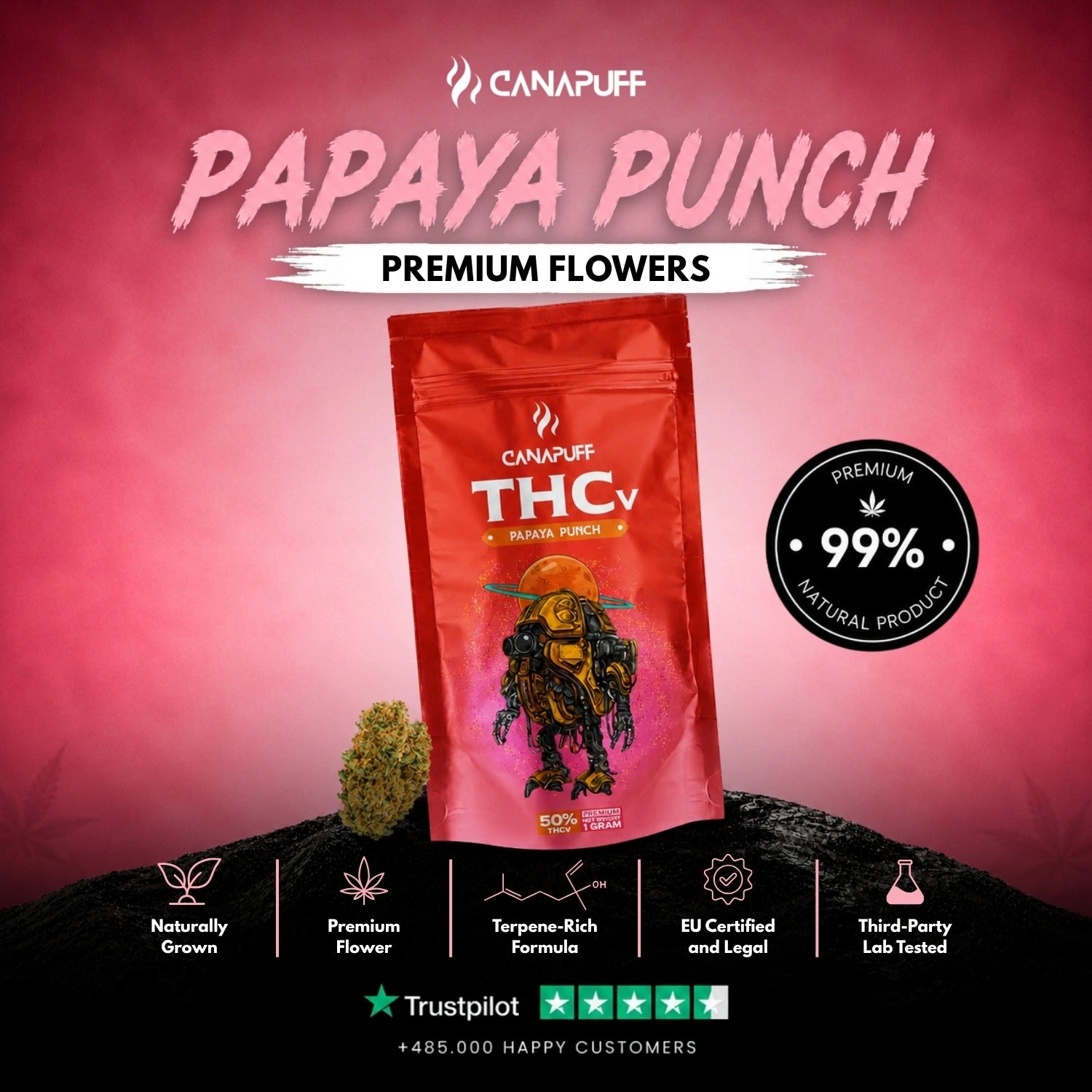 THCv Flores Papaya Punch 50%