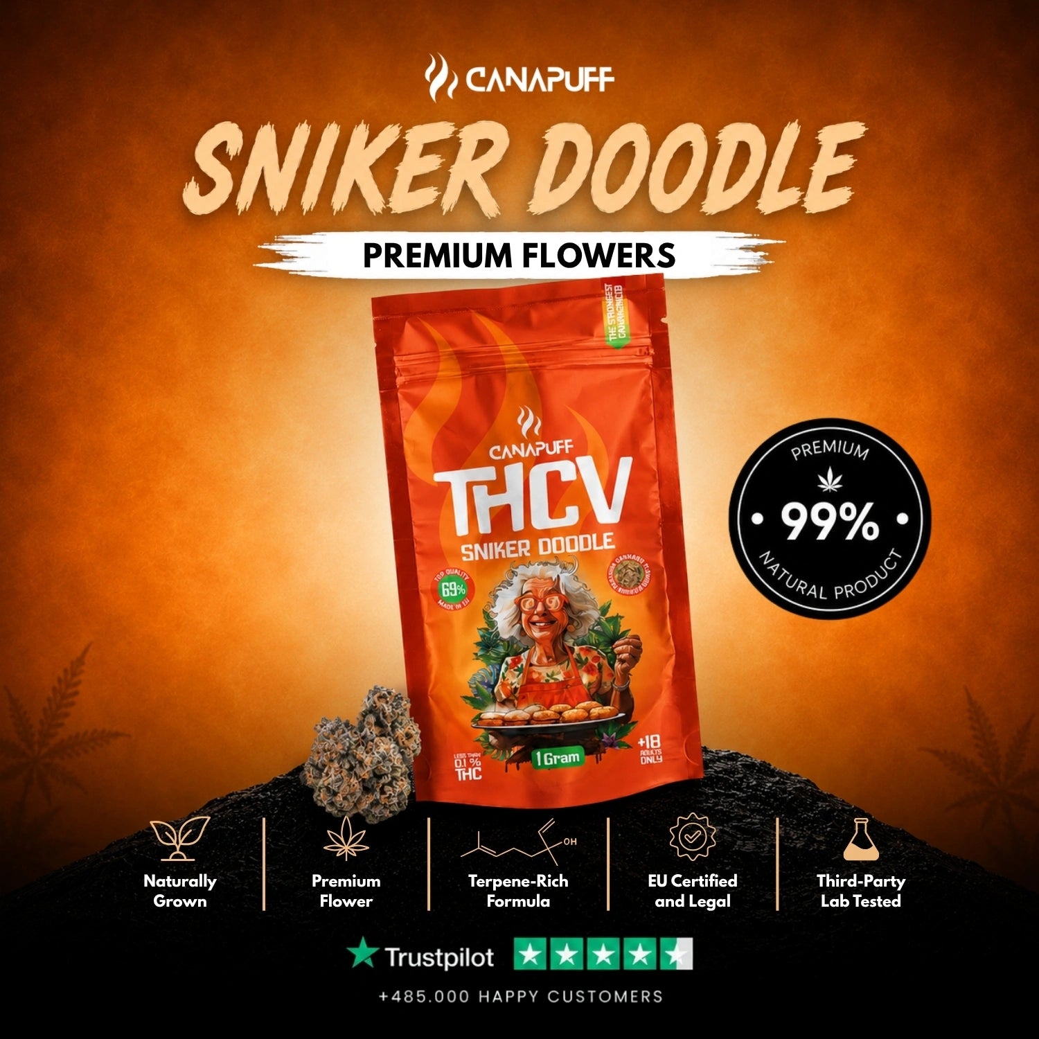 THCv Flores Sniker Doodle 69%