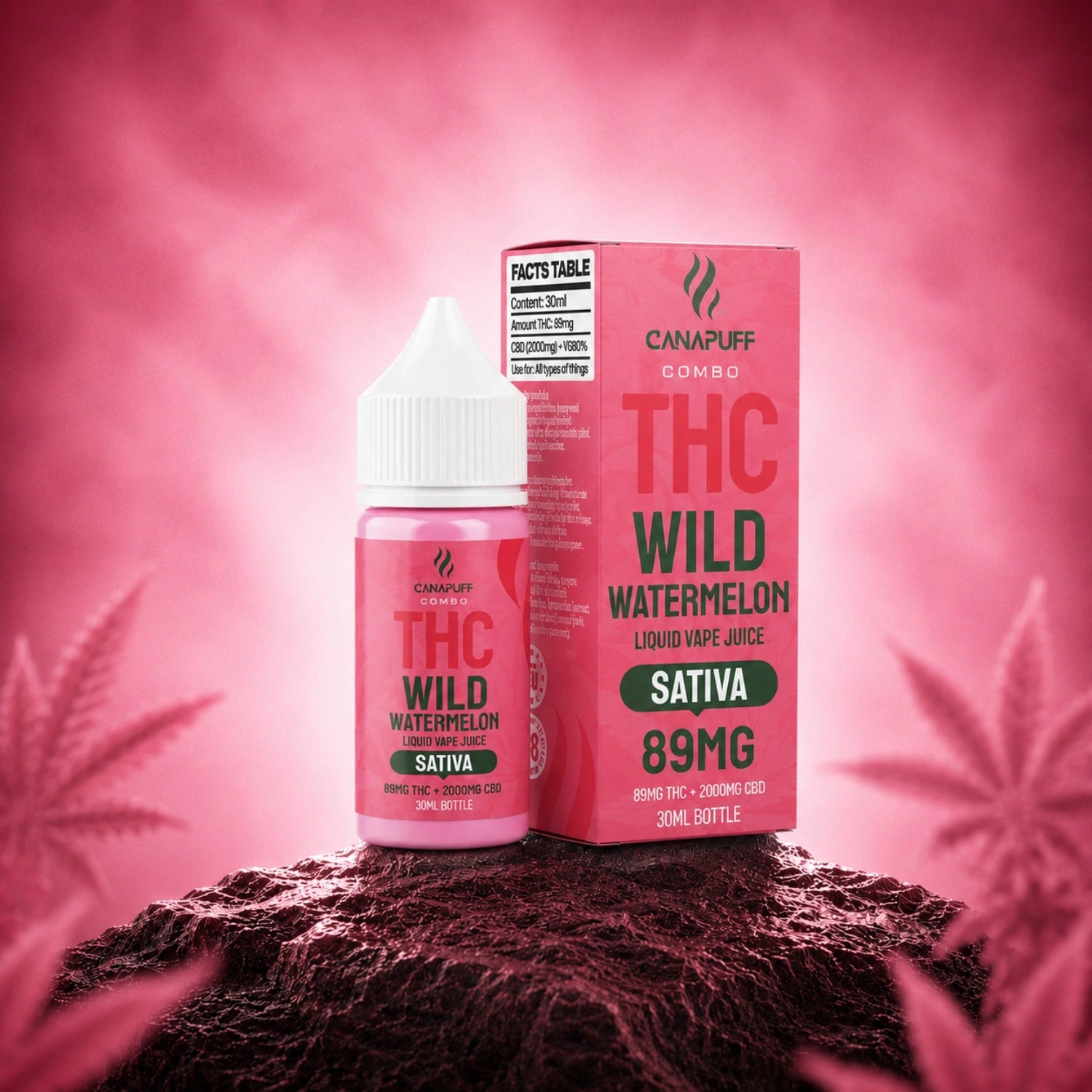 THC liquid 89 mg 2000 mg CBD Wild Watermelon 30 ml