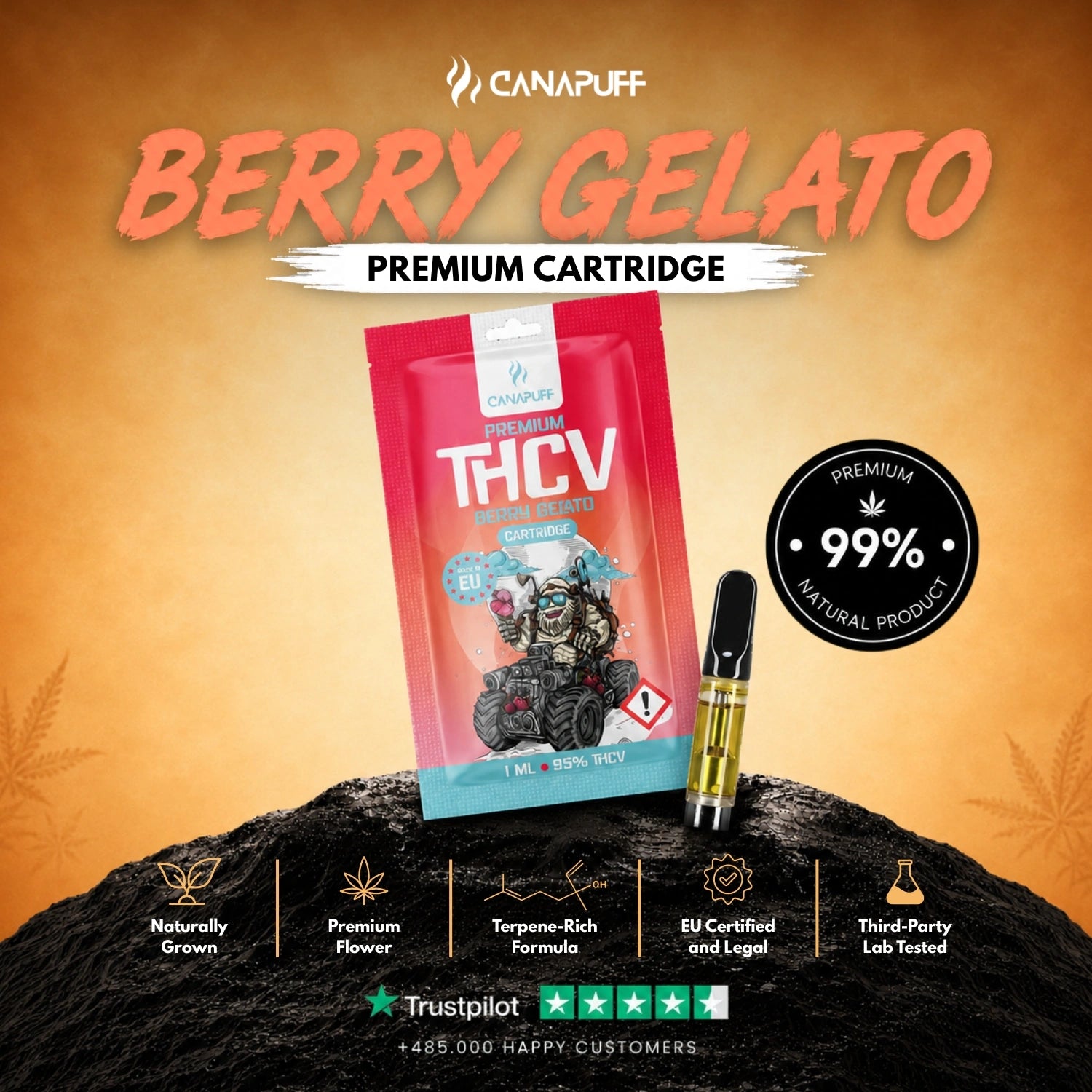 THCv Cartucho Berry Gelato 95%