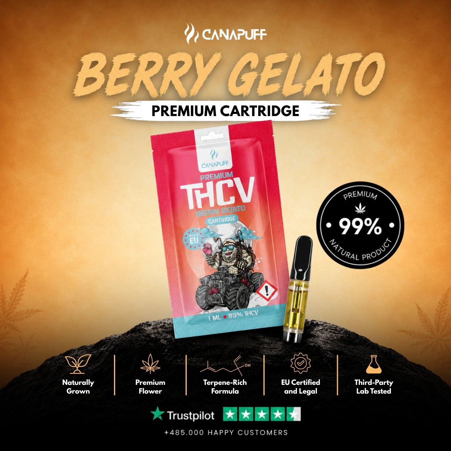THCv Cartucho Berry Gelato 95%