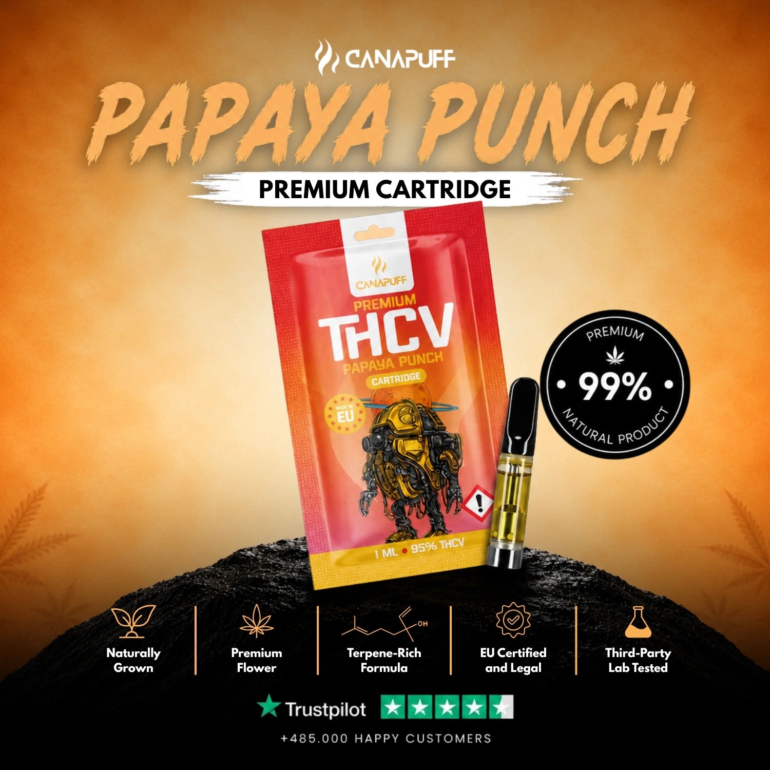 THCv Cartucho Papaya Punch 95%