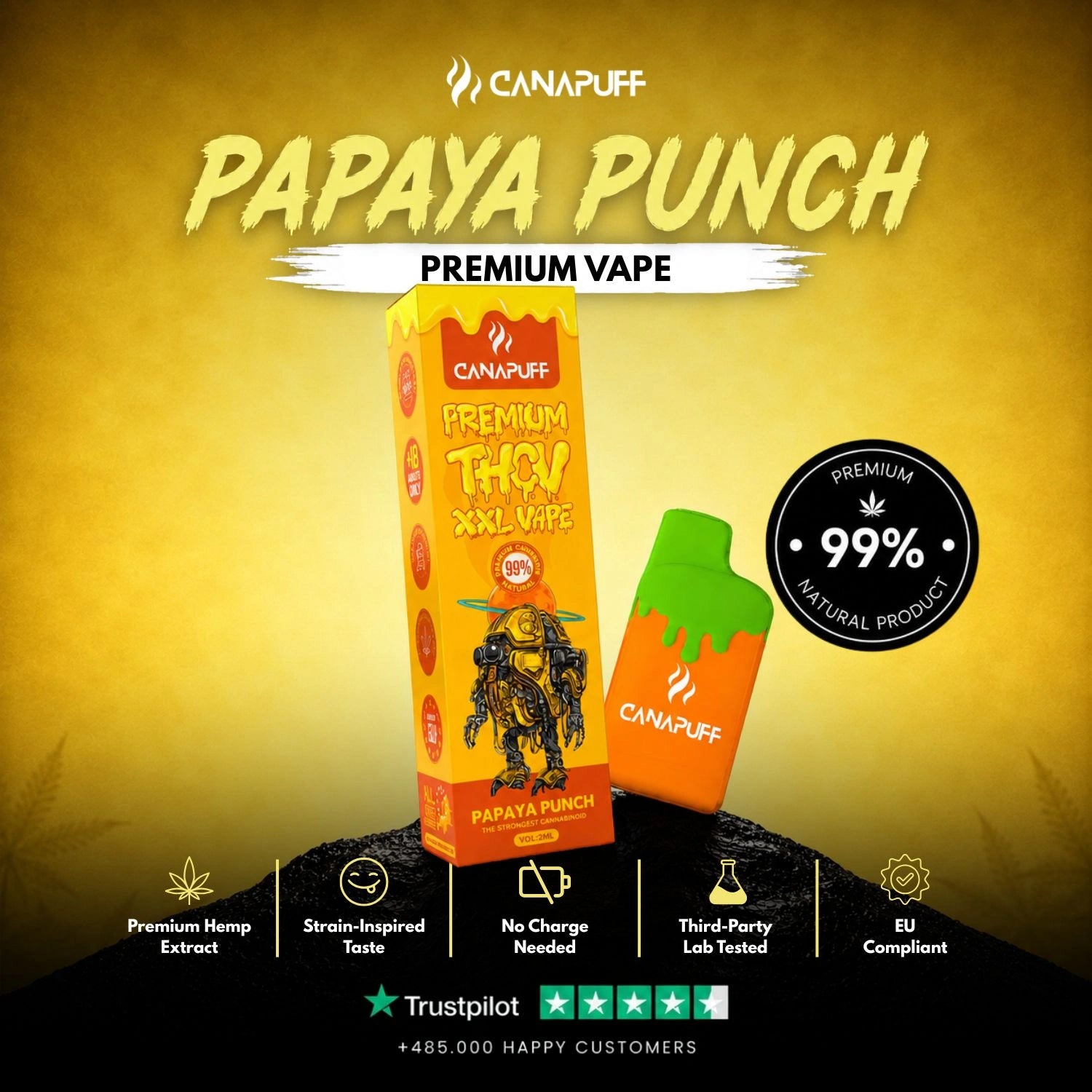 THCv Vape Papaya Punch 99% 2ml