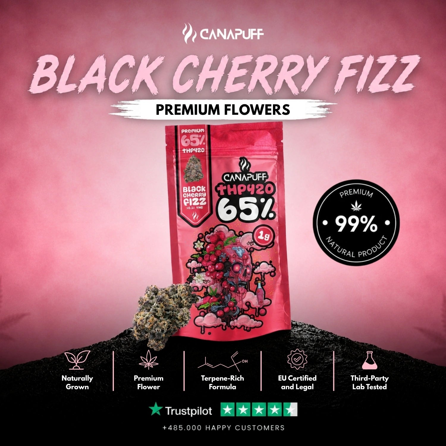THP420 Flores Fizz de Cereja Preta 65%
