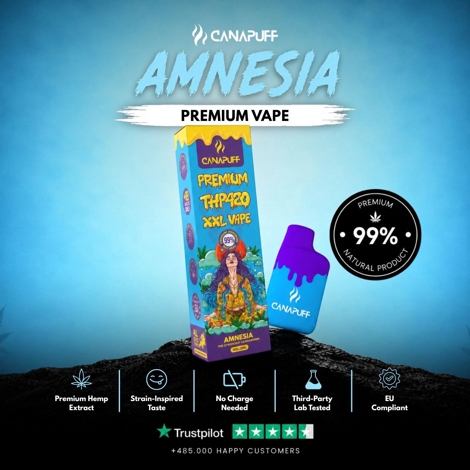 THP420 Vape Amnesia 99% 2 ml