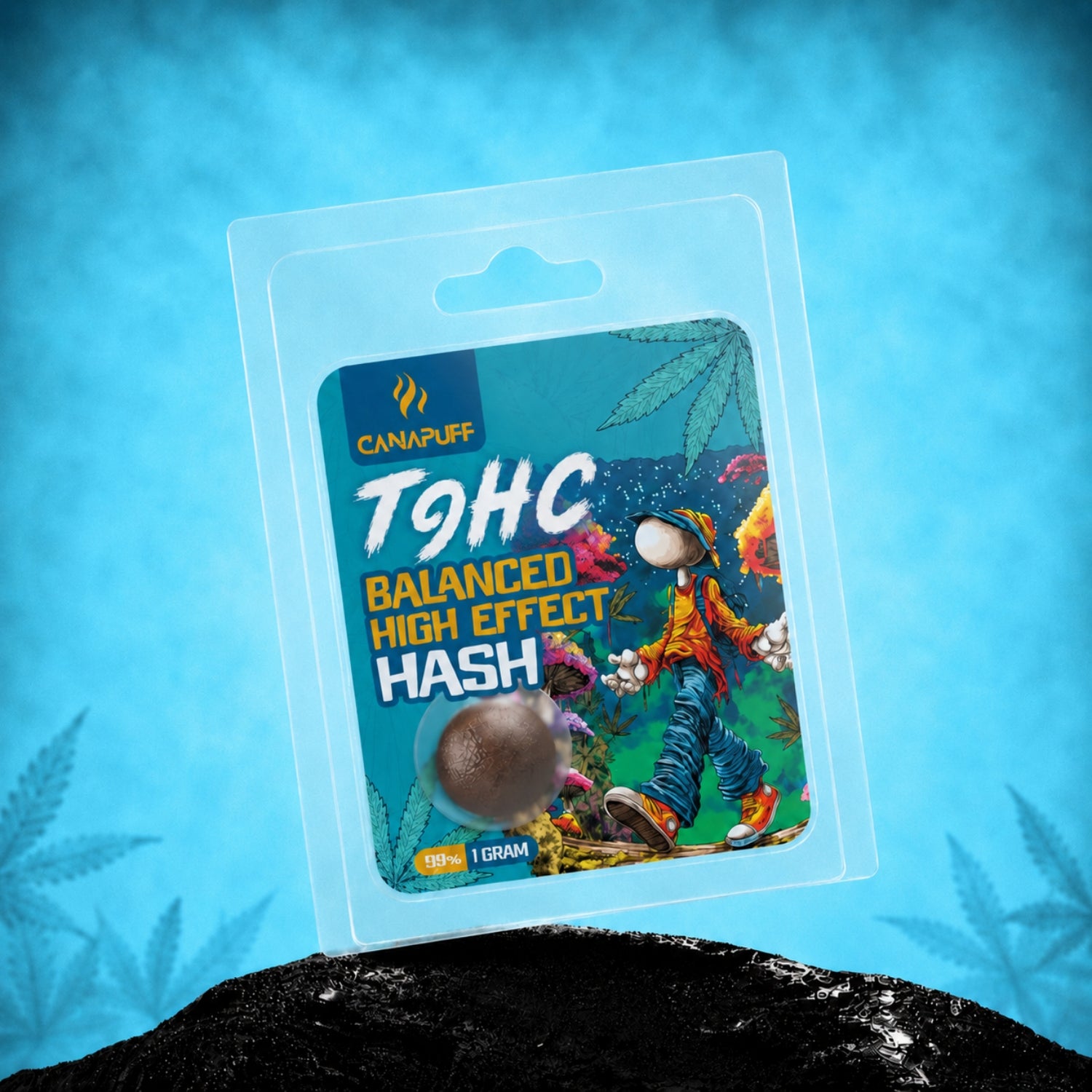 Canapuff TⳊHC Hash Balanced High Effect 99%, 1 gram pack