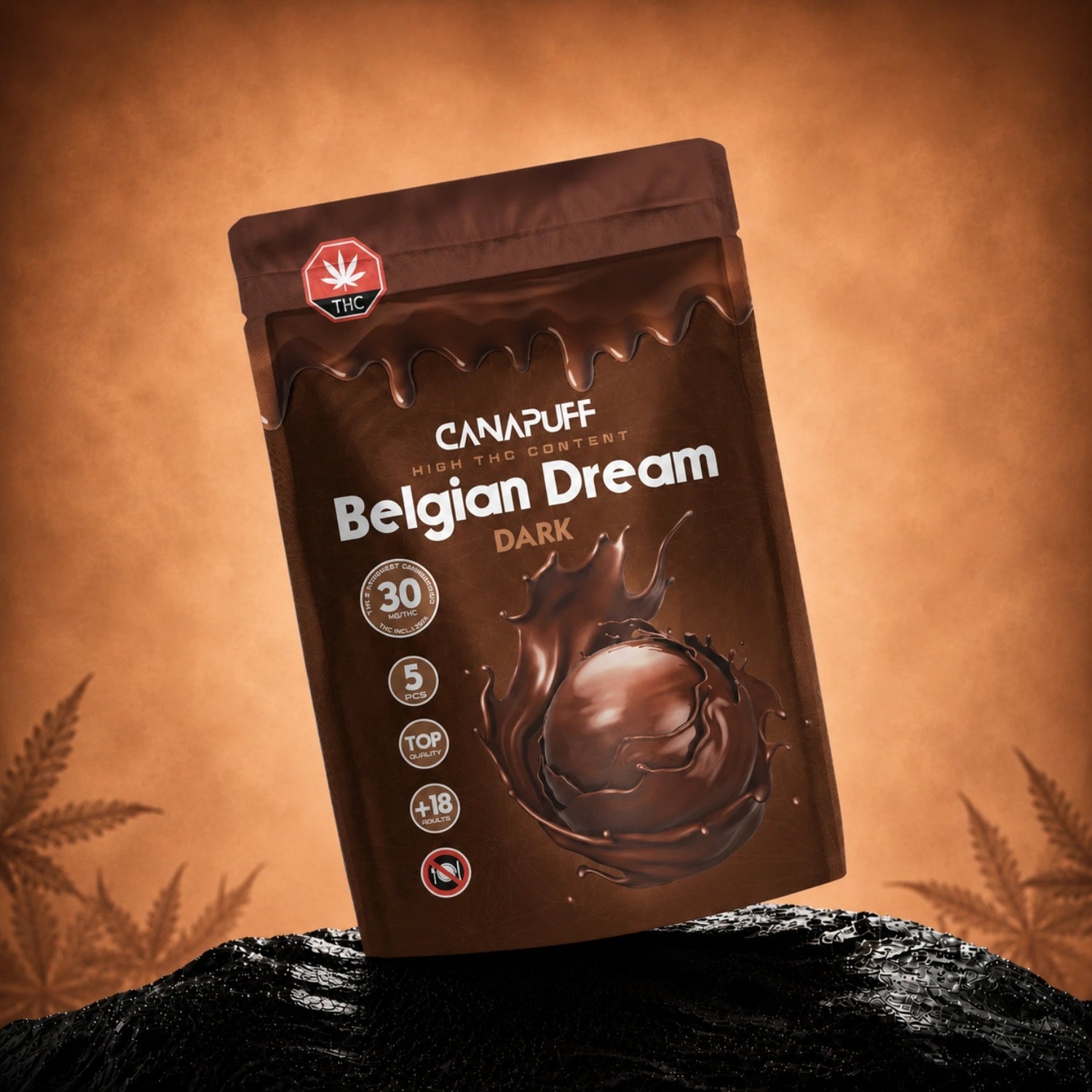 Chocolate amargo com THC