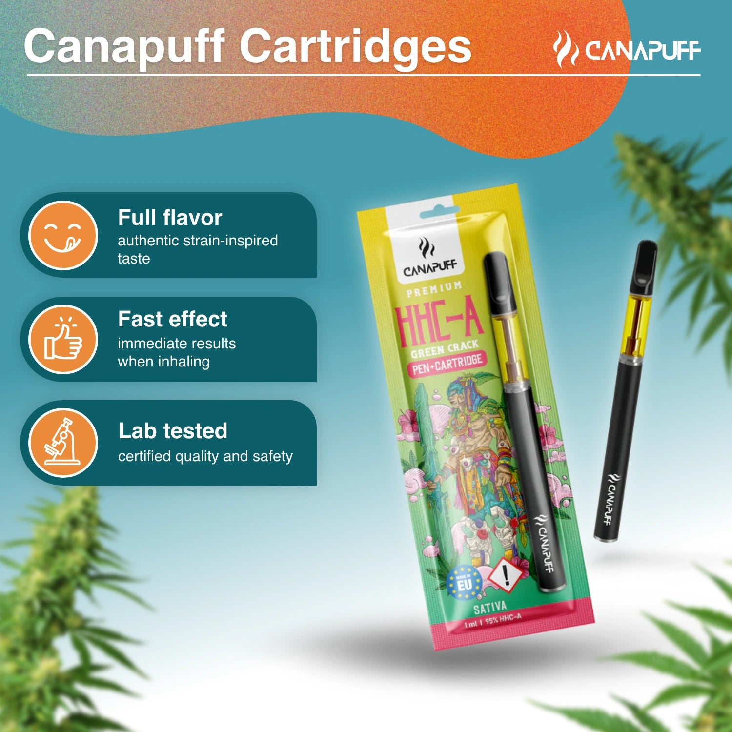 Canapuff - Green Crack - HHC-A 95% - Caneta+Cartucho