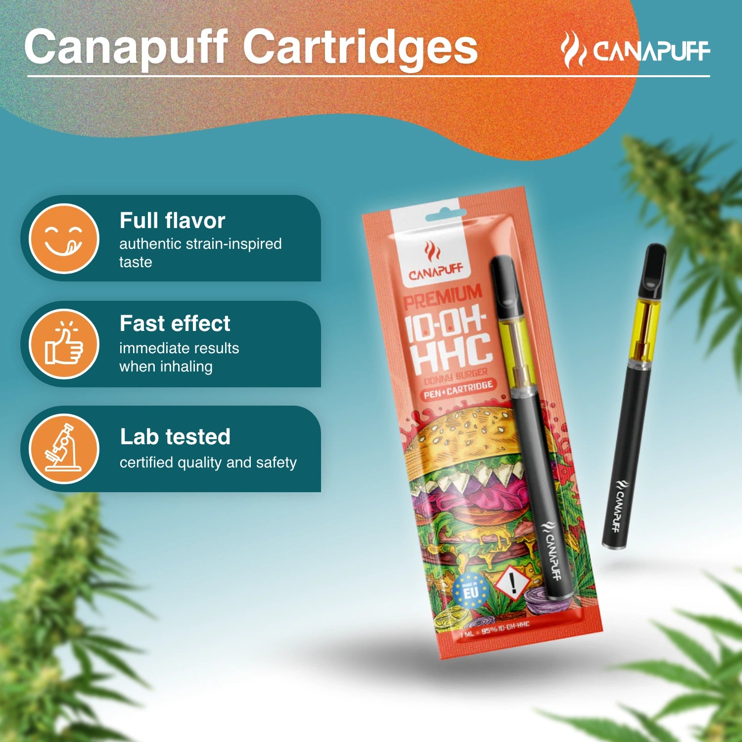 Canapuff - Donny Burger - 10-OH-HHC 95% - Caneta+Cartucho