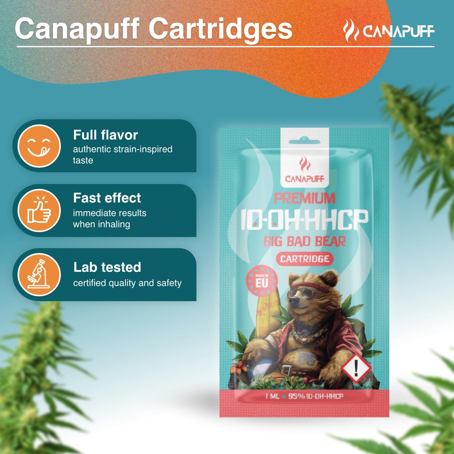 Canapuff - Urso Mau - 10-OH-HHCP 95% - cartucho