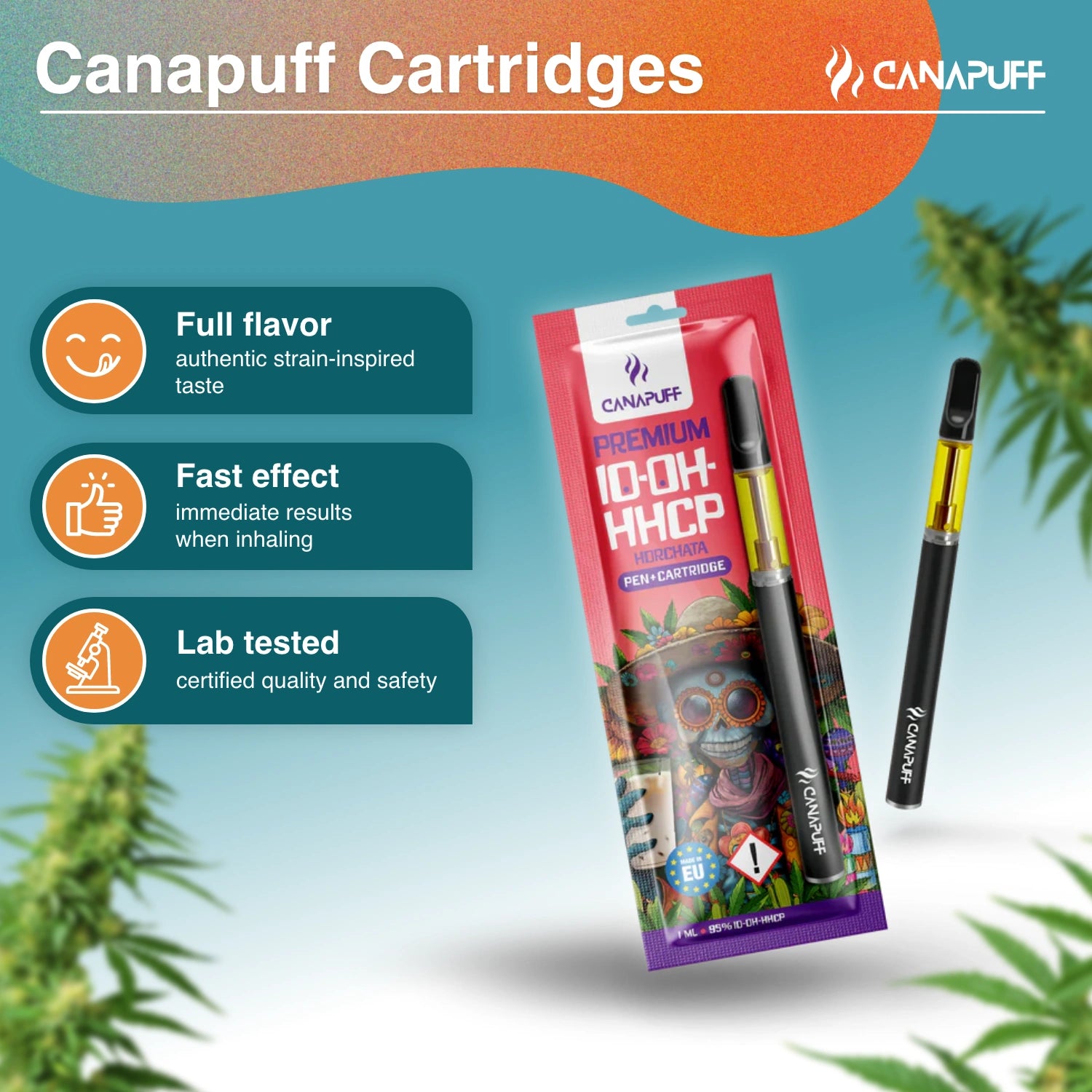 Canapuff - Horchata - 10-OH-HHCP 95% - Caneta+Cartucho
