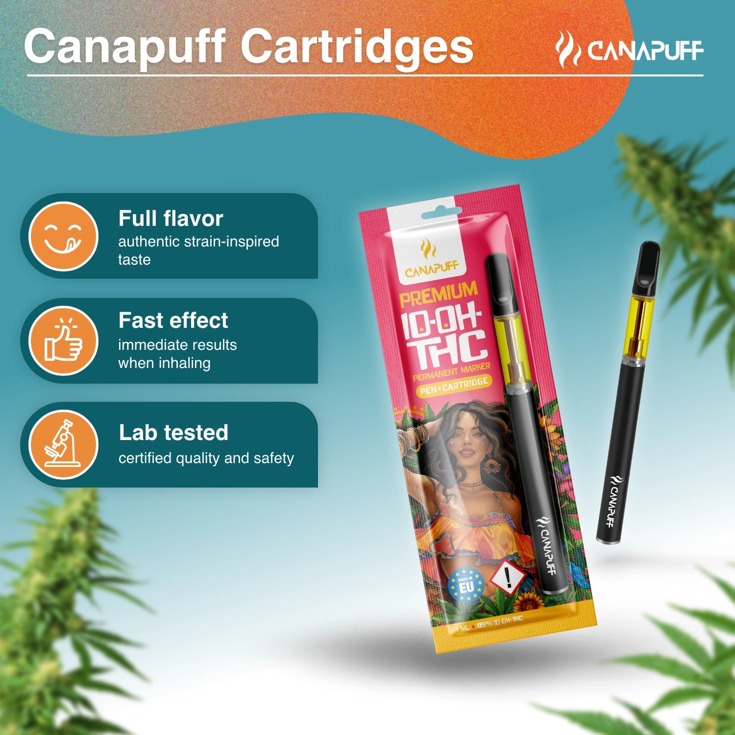 Canapuff - Marcador Permanente - 10-OH-THC 95% - Caneta+Cartucho