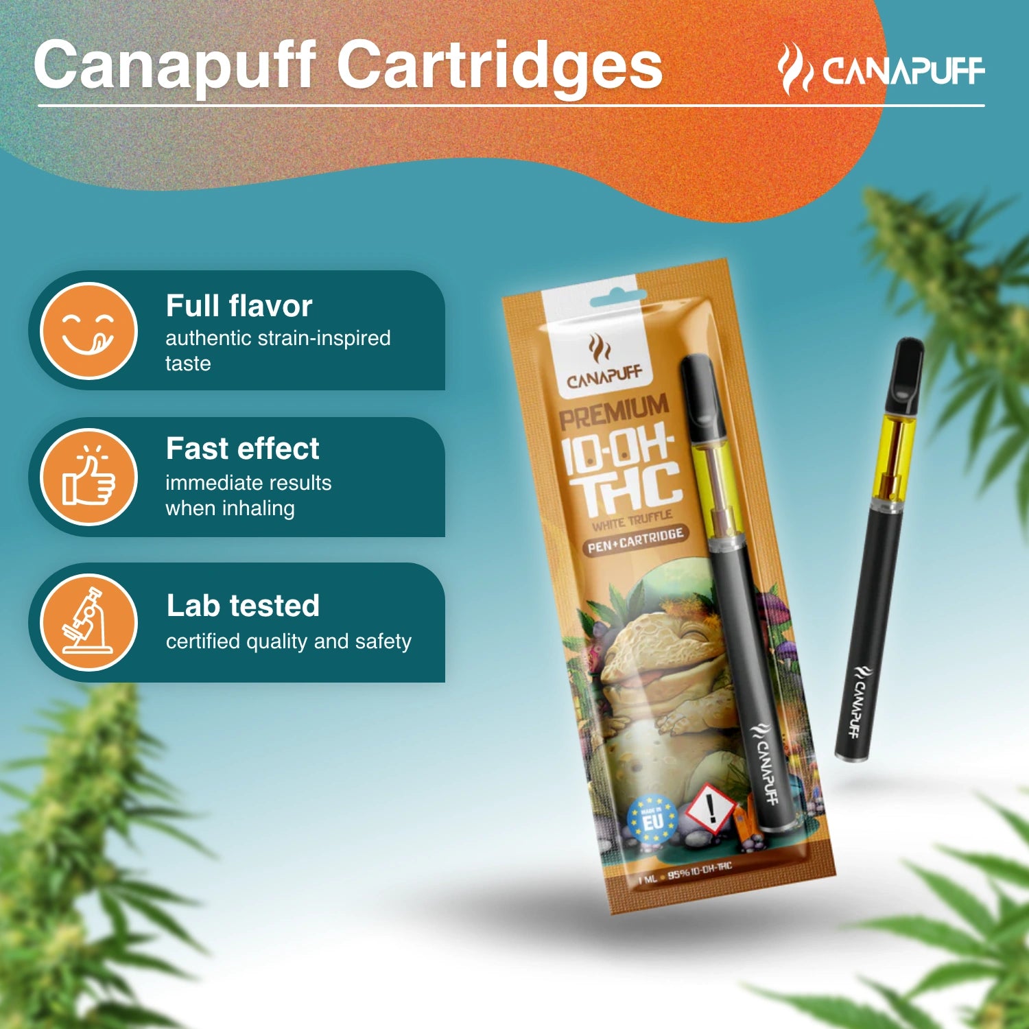 Canapuff - Trufa Branca - 10-OH-THC 95% - Caneta+Cartucho