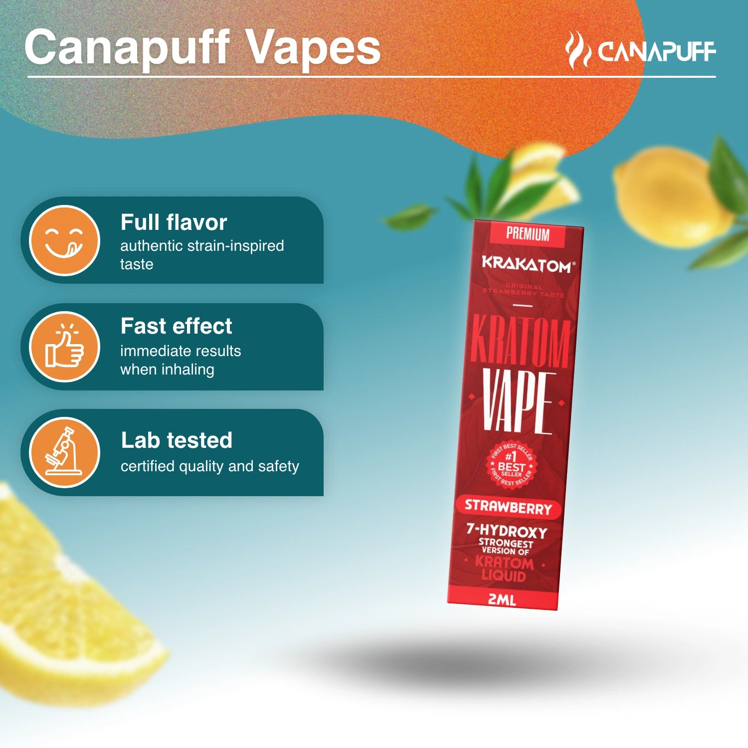 Krakatom - 7-Hydroxy Kratom Vape - Morango