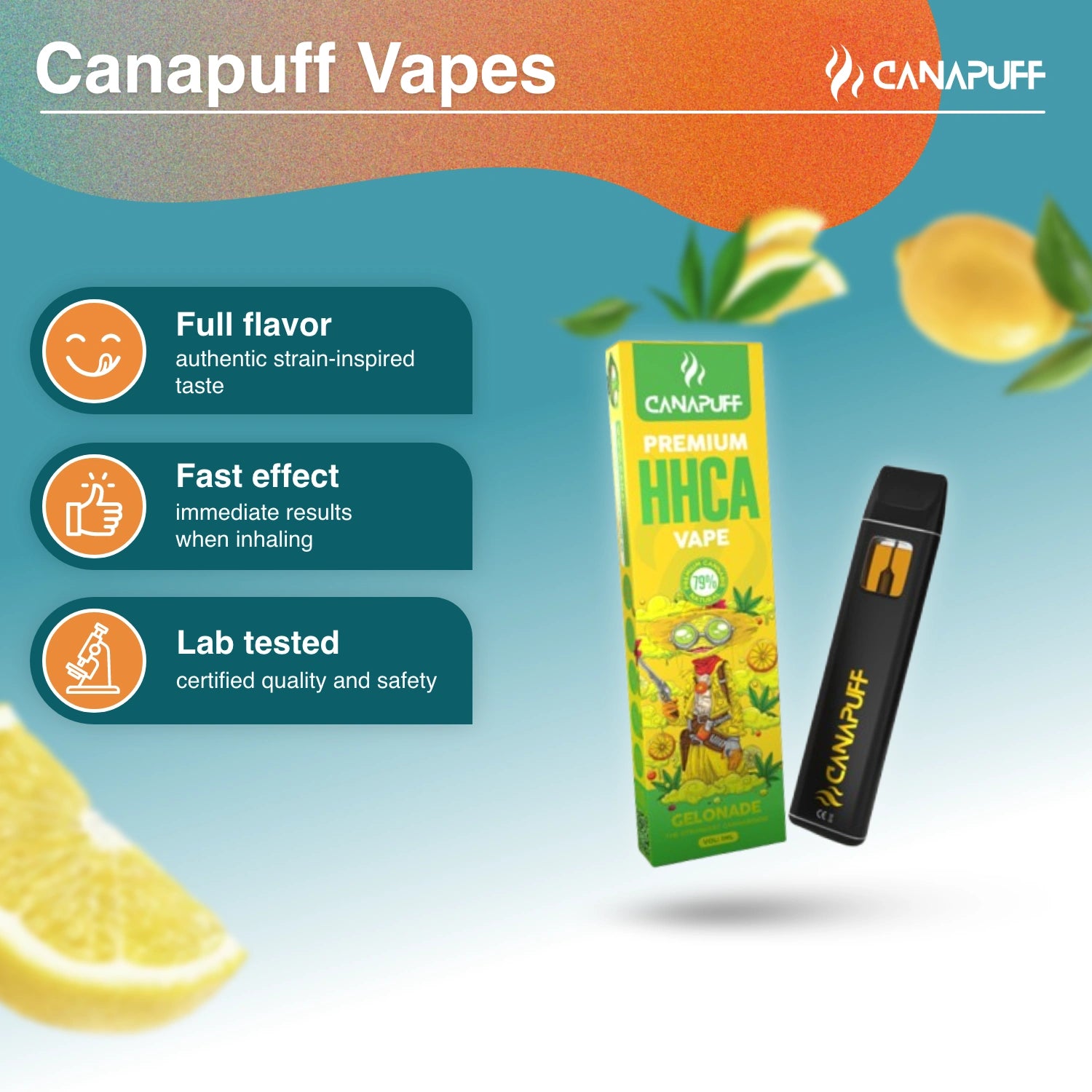 Gelonade 79% HHC-A - CanaPuff - Uso Único - 1ml