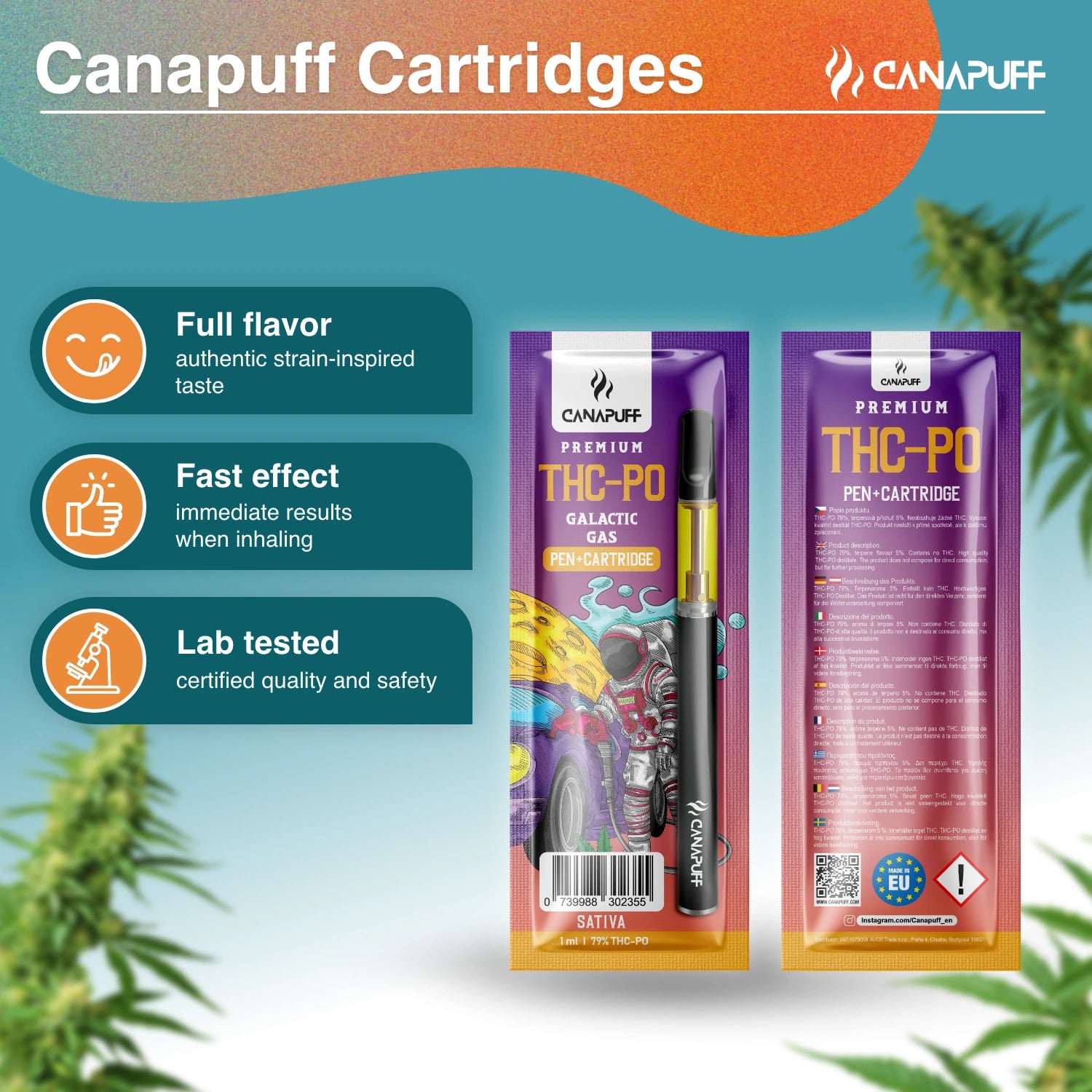 Canapuff - Galactic Gas - THC-PO 79% - Caneta+Cartucho