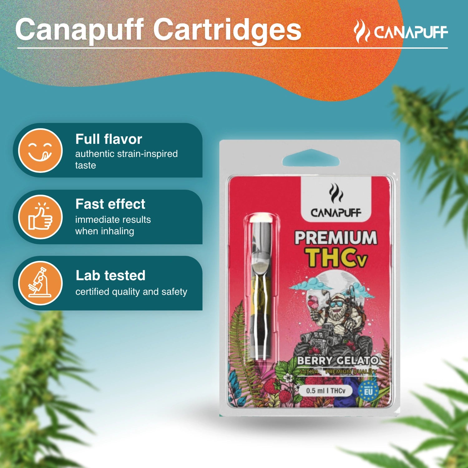 CanaPuff - GELATO DE FRUTAS - THCv 79% - cartucho