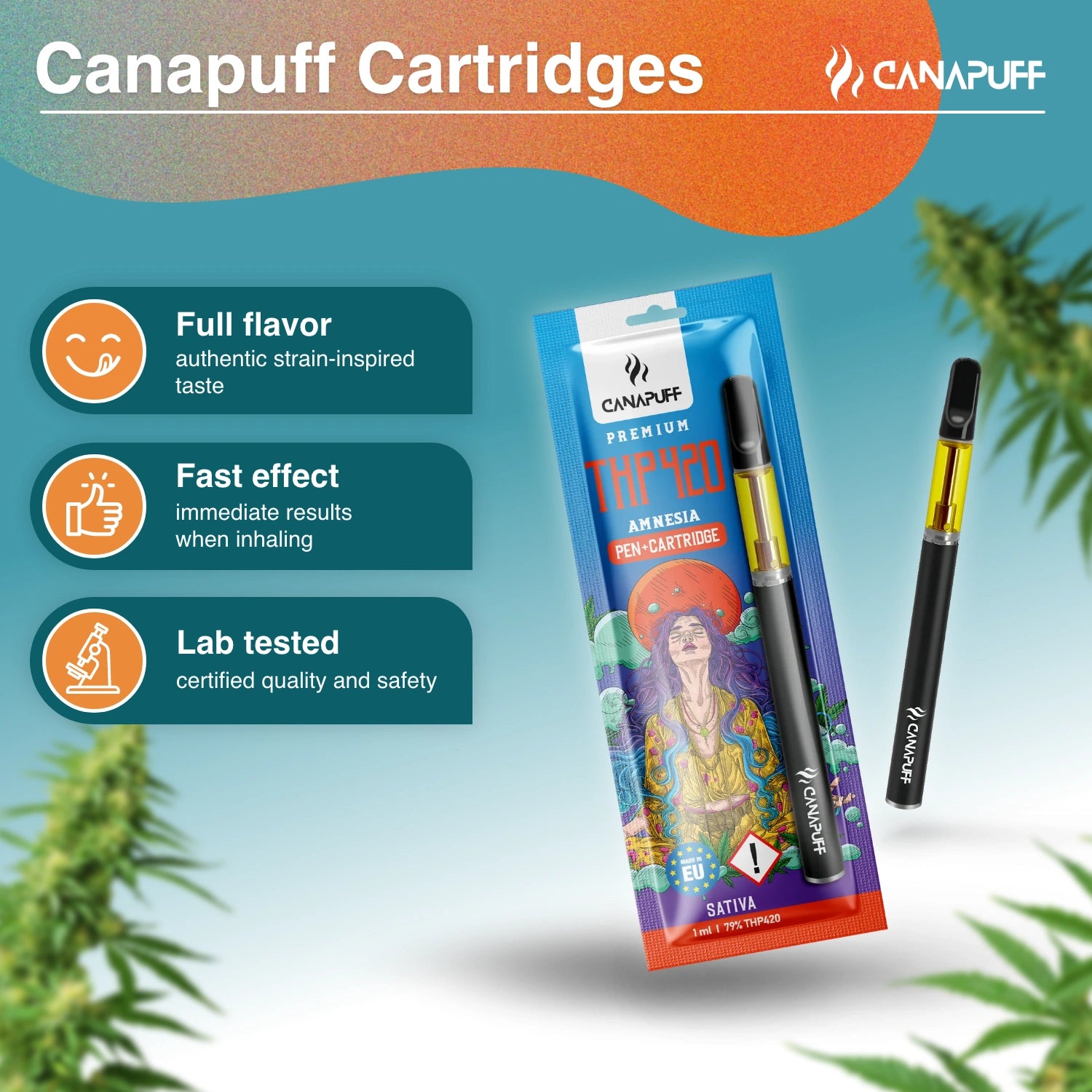 Canapuff - Amnesia - THP420 79% - Caneta+Cartucho
