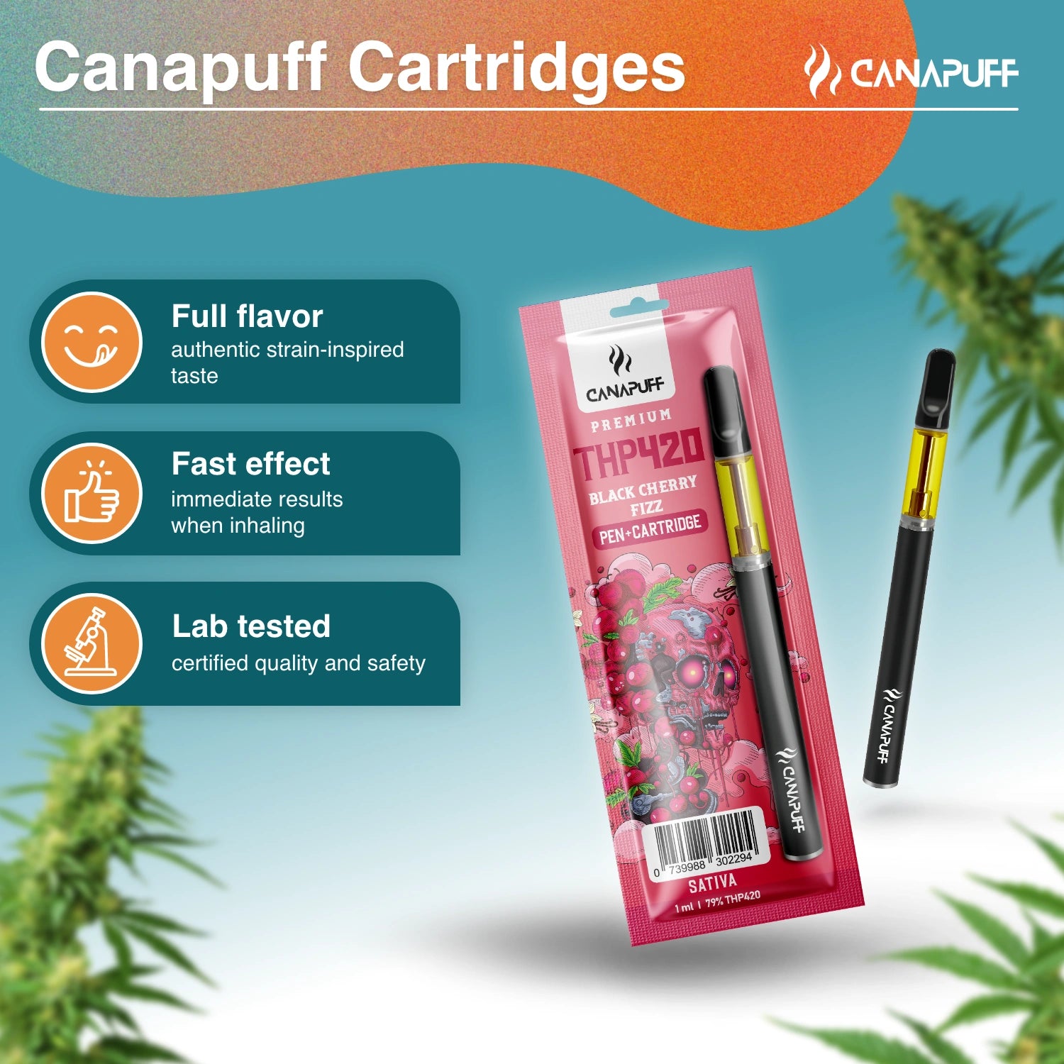 Canapuff - Black Cherry Fizz - THP420 79% - Caneta+Cartucho