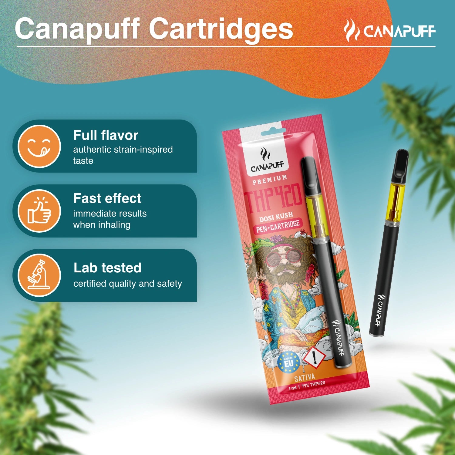 Canapuff - Dosi Kush - THP420 79% - Caneta+Cartucho