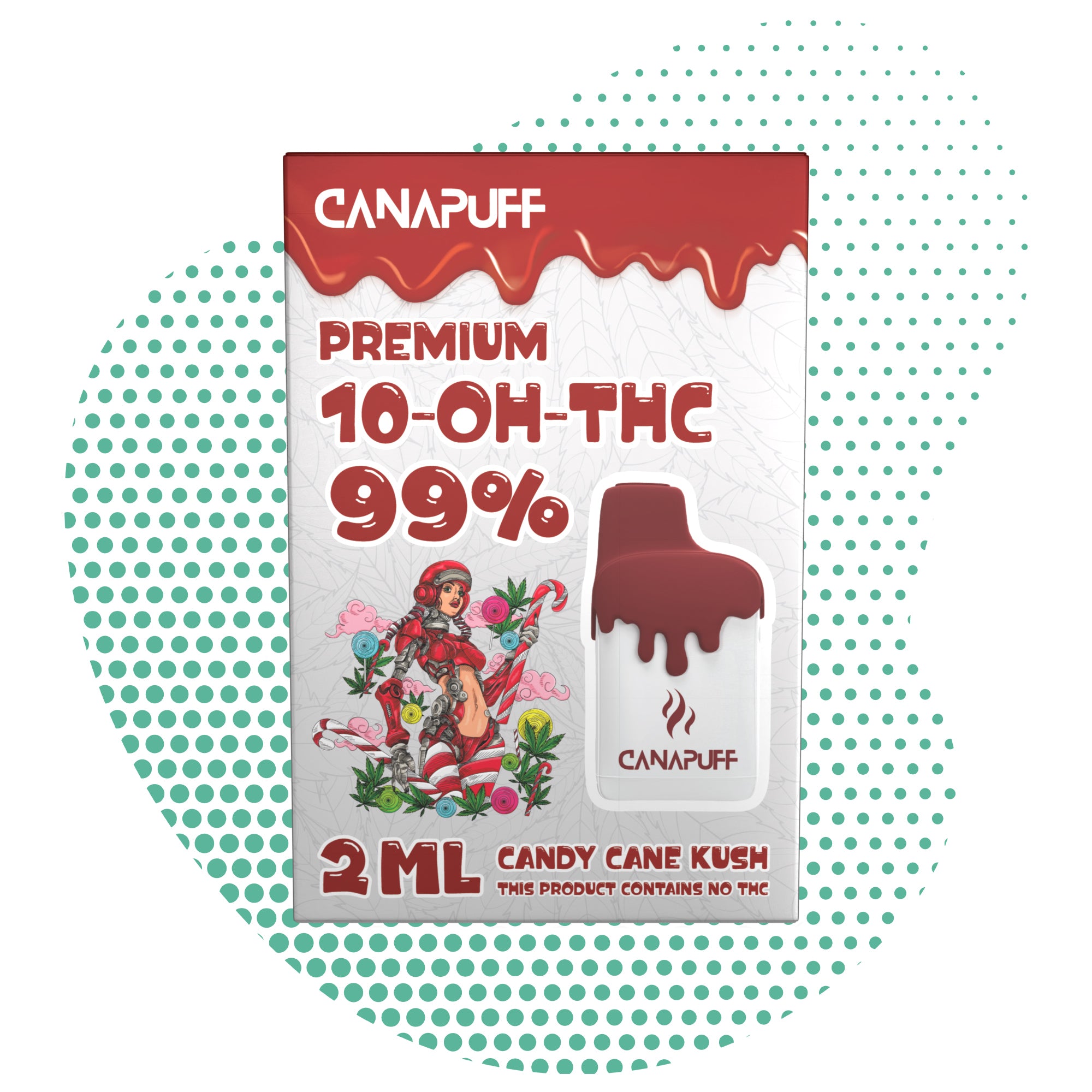Candy Cane Kush 99% 10-OH-THC - Canapuff - Uso Único - 2ml