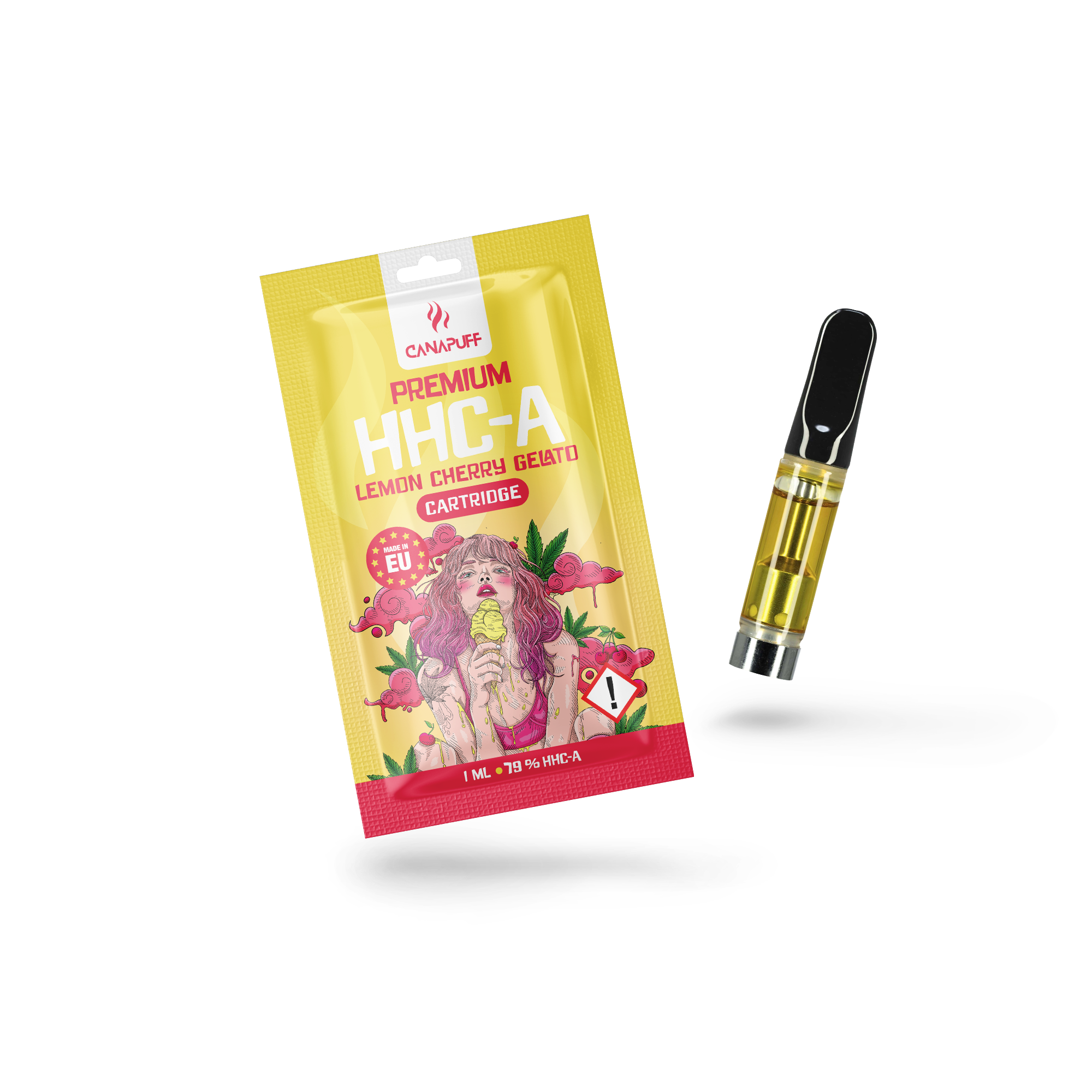 Canapuff - Gelato de Limão e Cereja - HHC-A 79% - cartucho