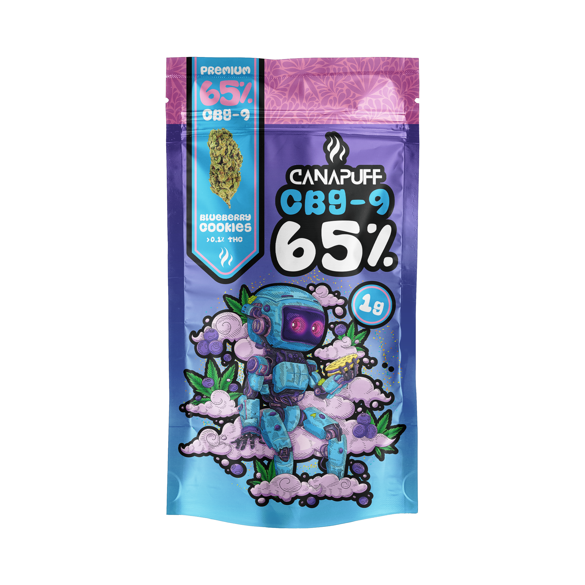 Canapuff - Biscoito de Mirtilo 65% - Flores CBG9
