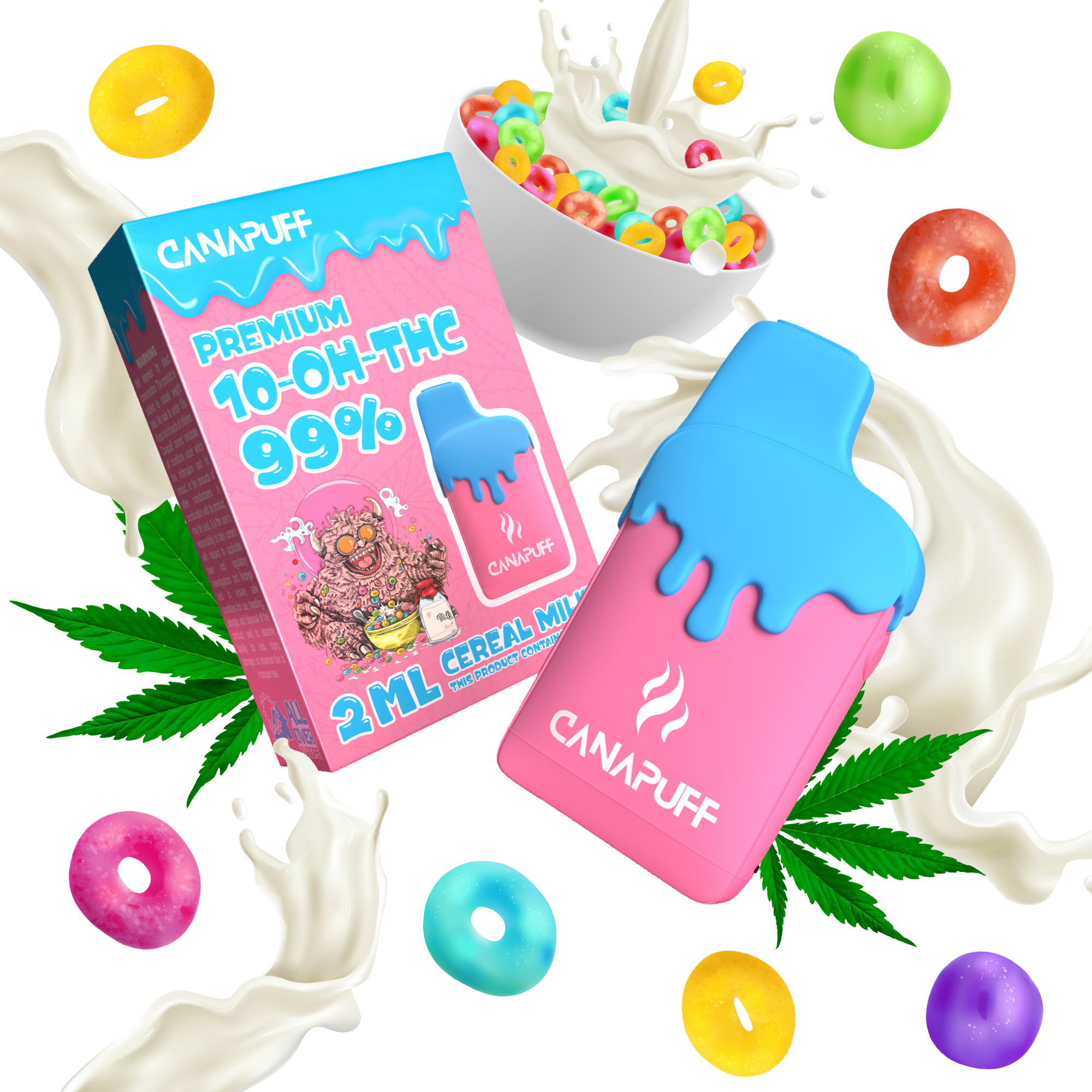 Leite de Cereais 99% 10-OH-THC - Canapuff - Uso Único - 2ml